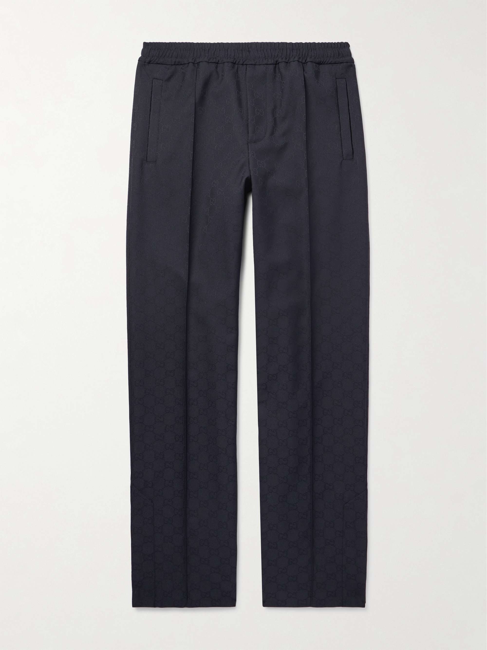 Straight-Leg Logo-Jacquard Trousers view