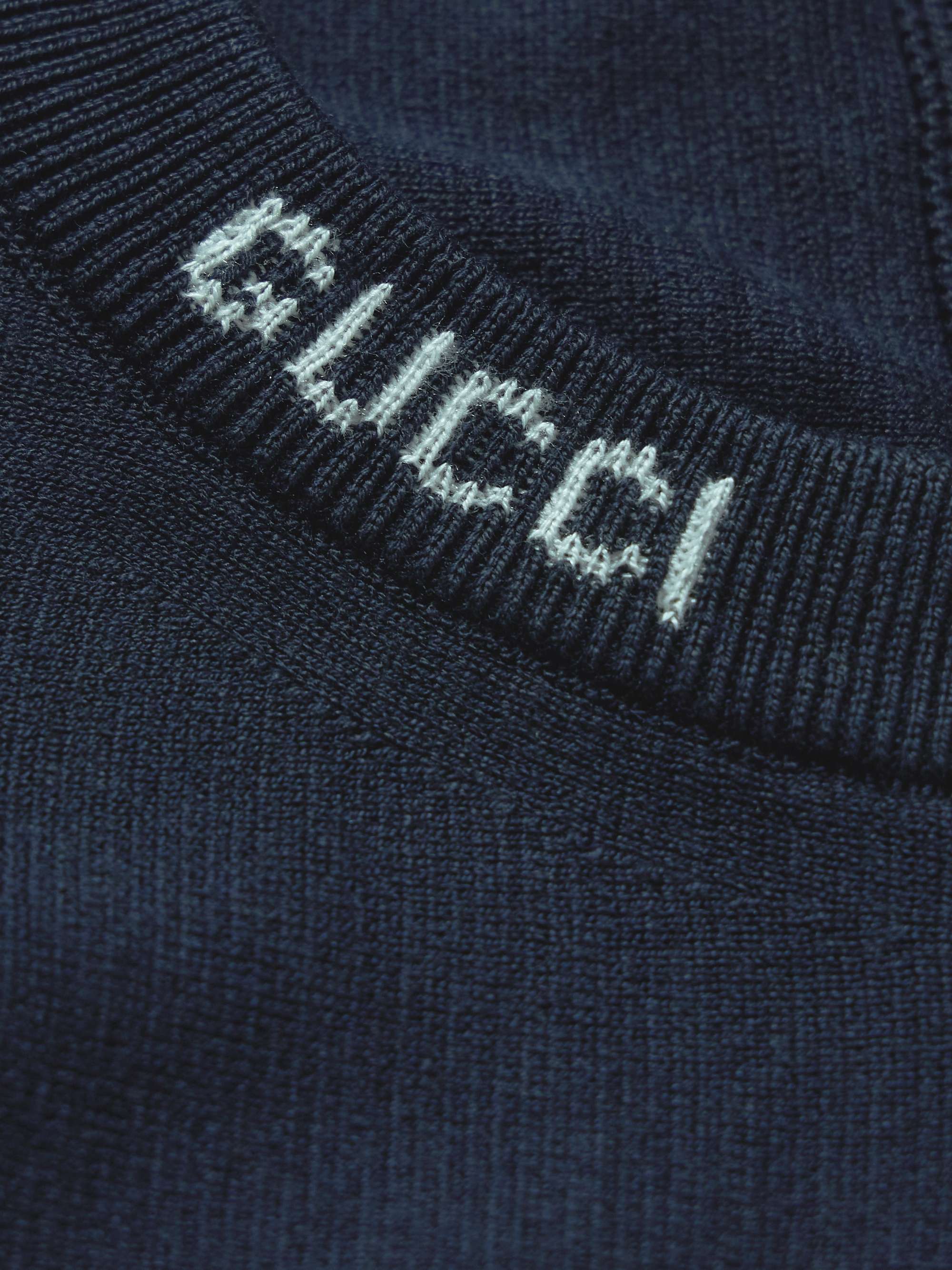 Logo-Intarsia Silk and Cotton-Blend T-Shirt view