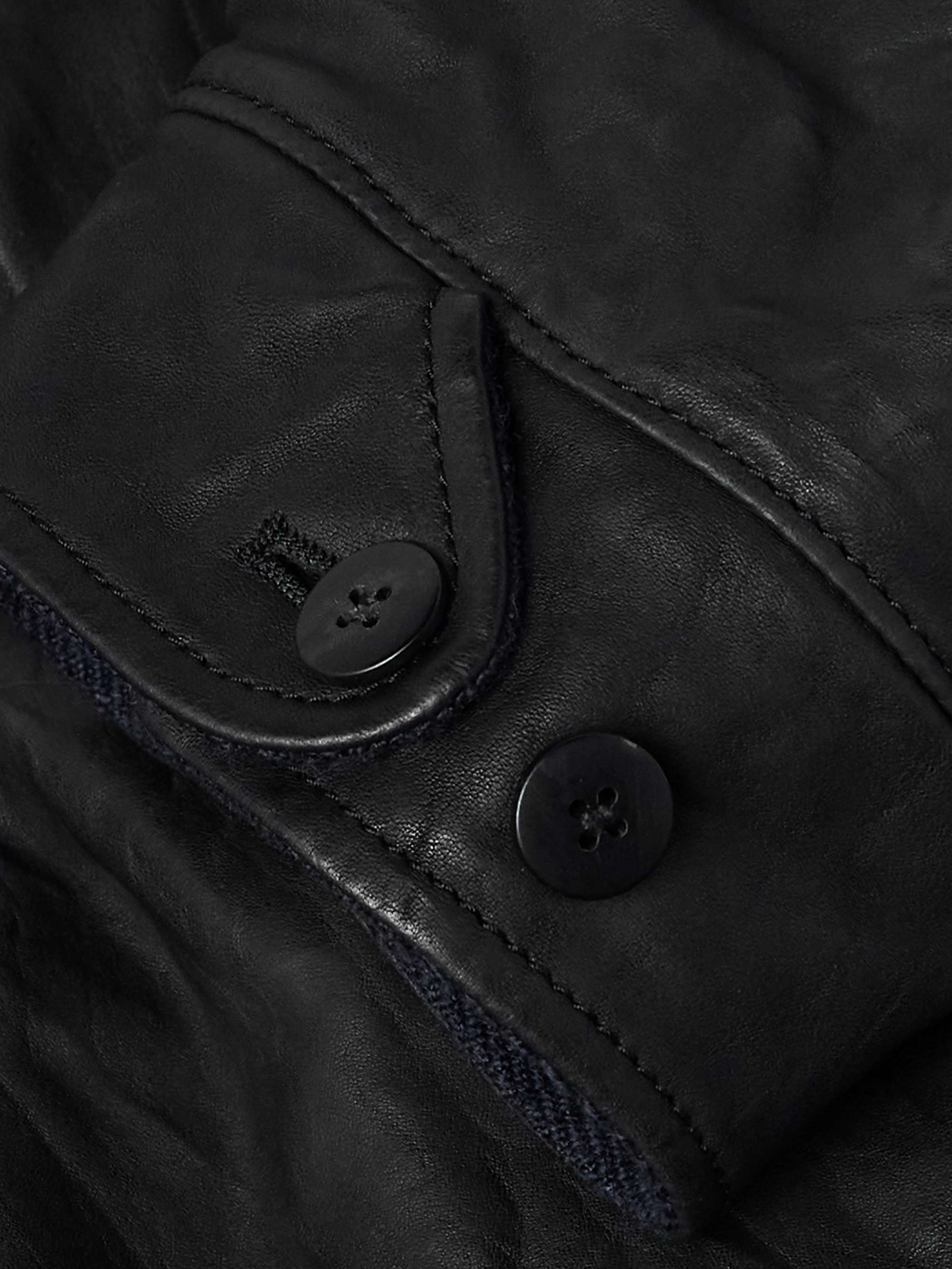 Crinkled-Leather Jacket view