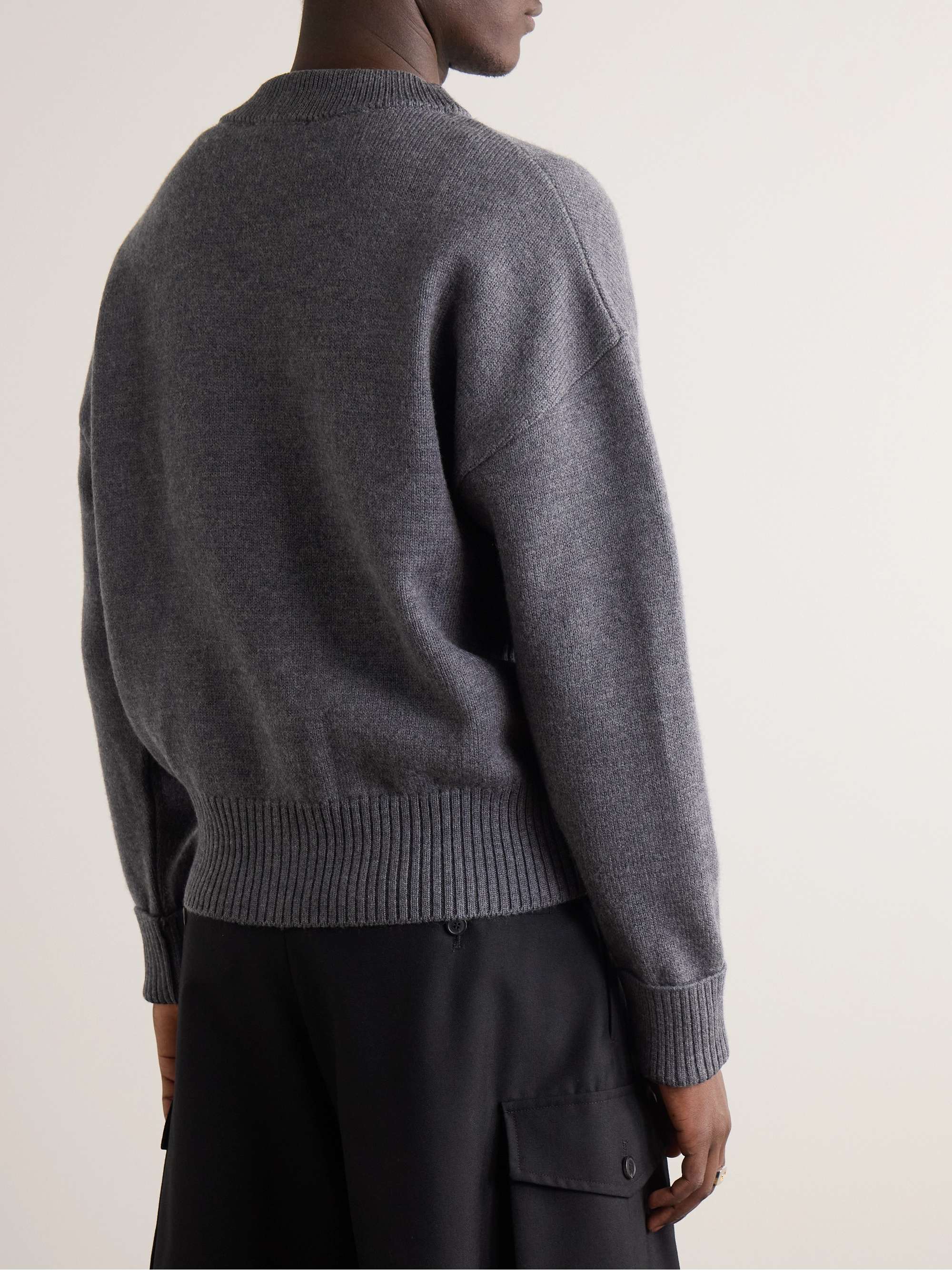 Logo-Intarsia Wool Cardigan view