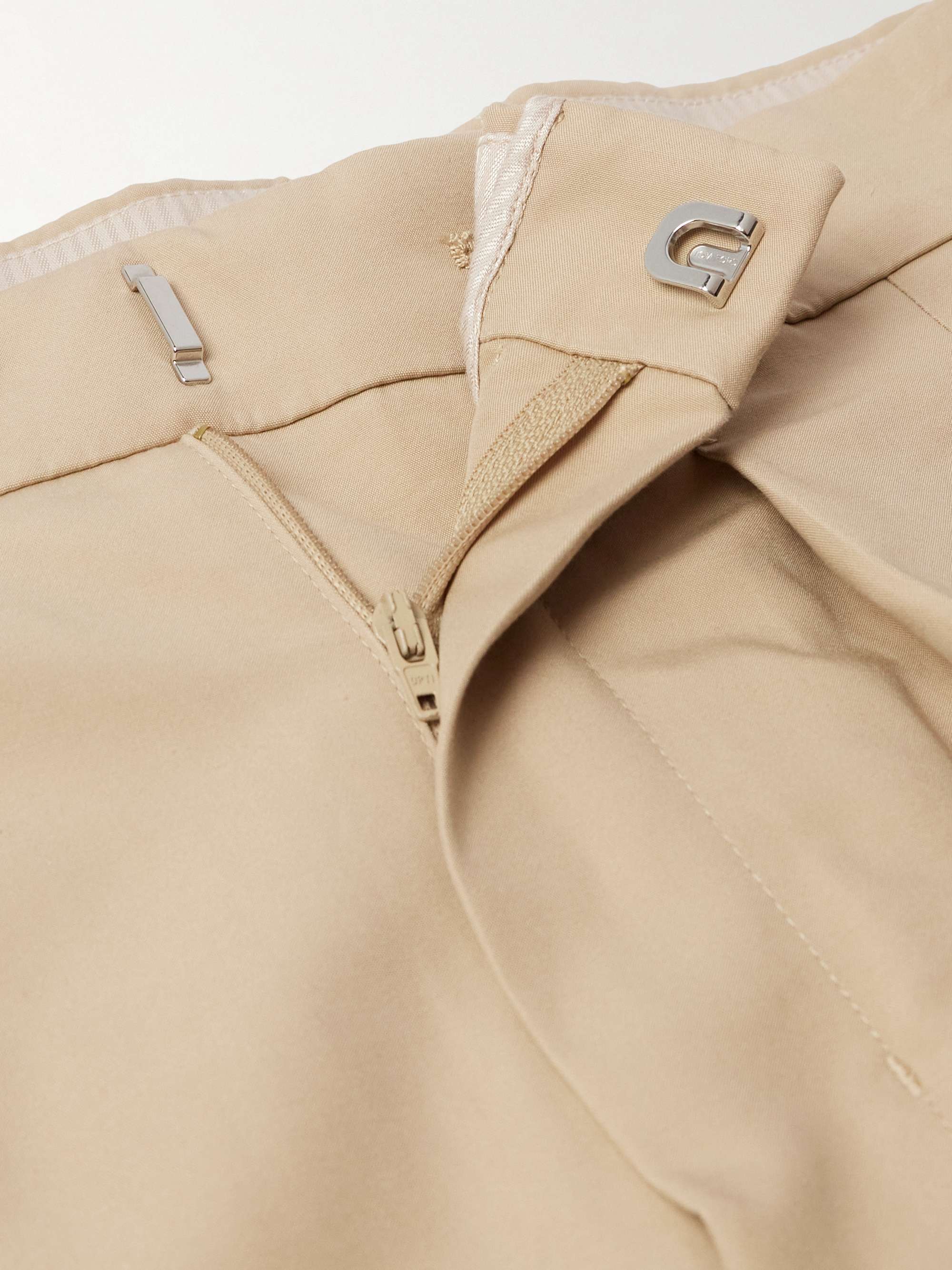 Pleated Cotton-Twill Trousers view