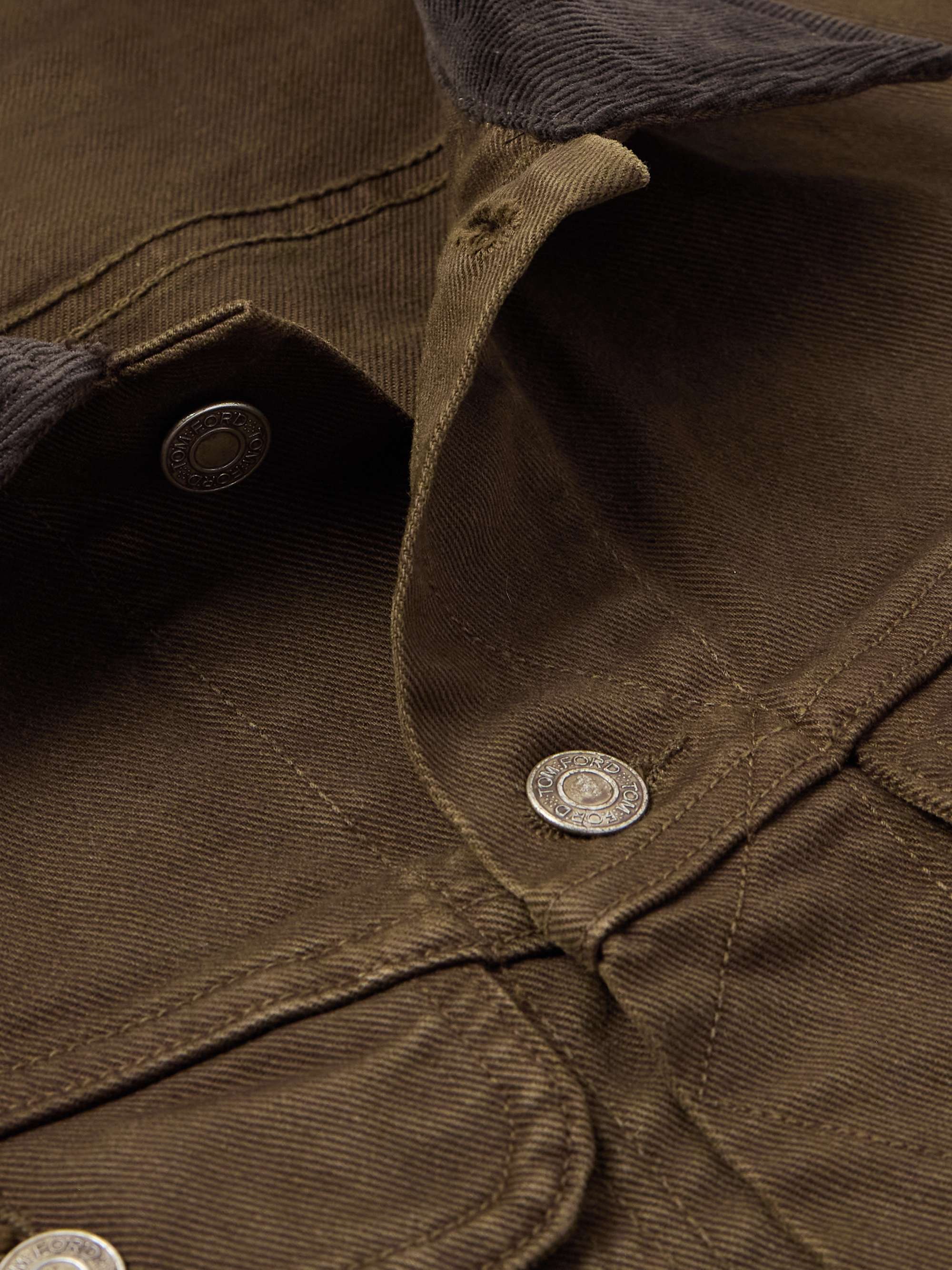 Icon Cotton-Blend Corduroy-Trimmed Denim Jacket view
