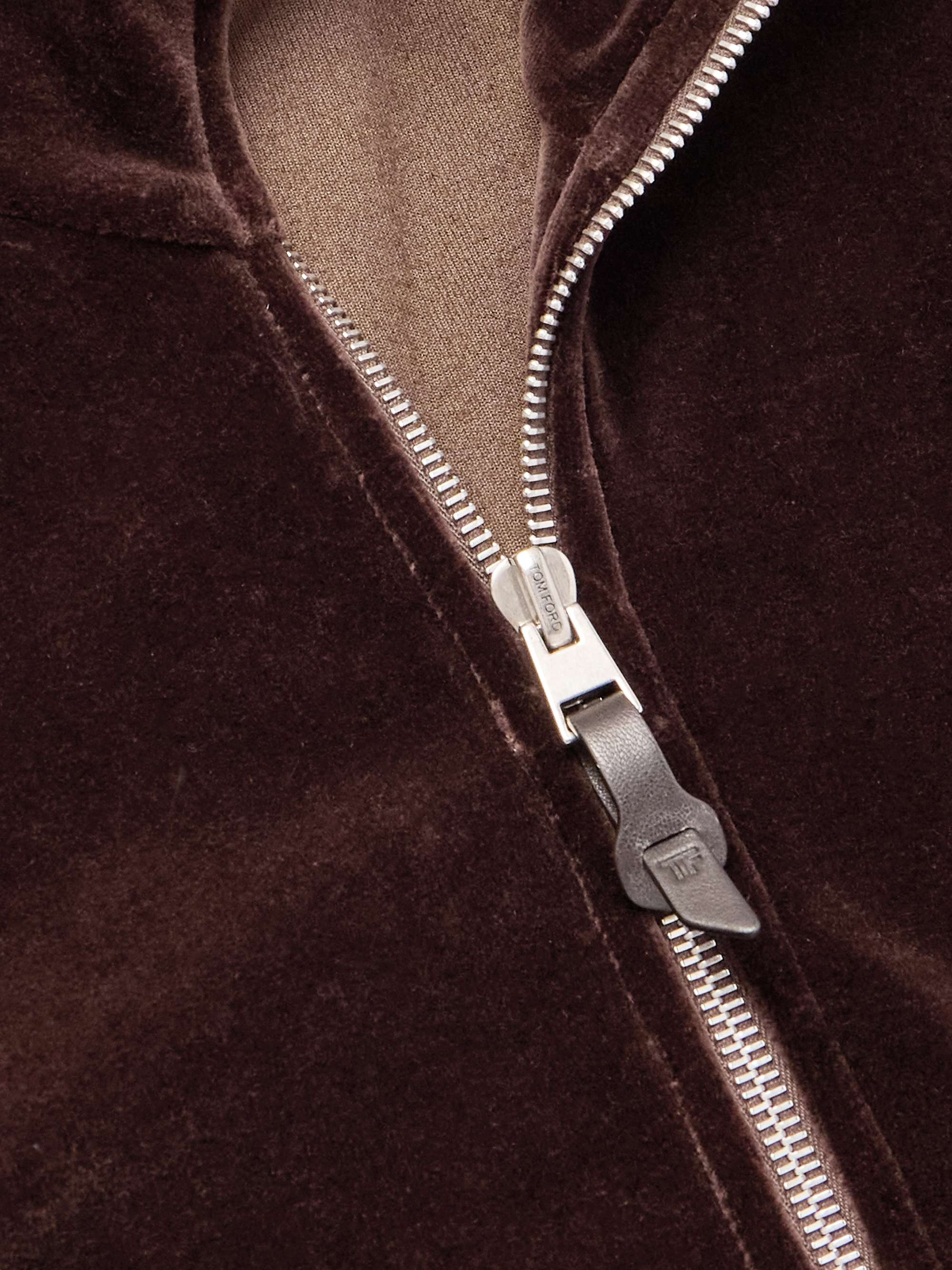 Cotton-Blend Velour Zip-Up Track Jacket view