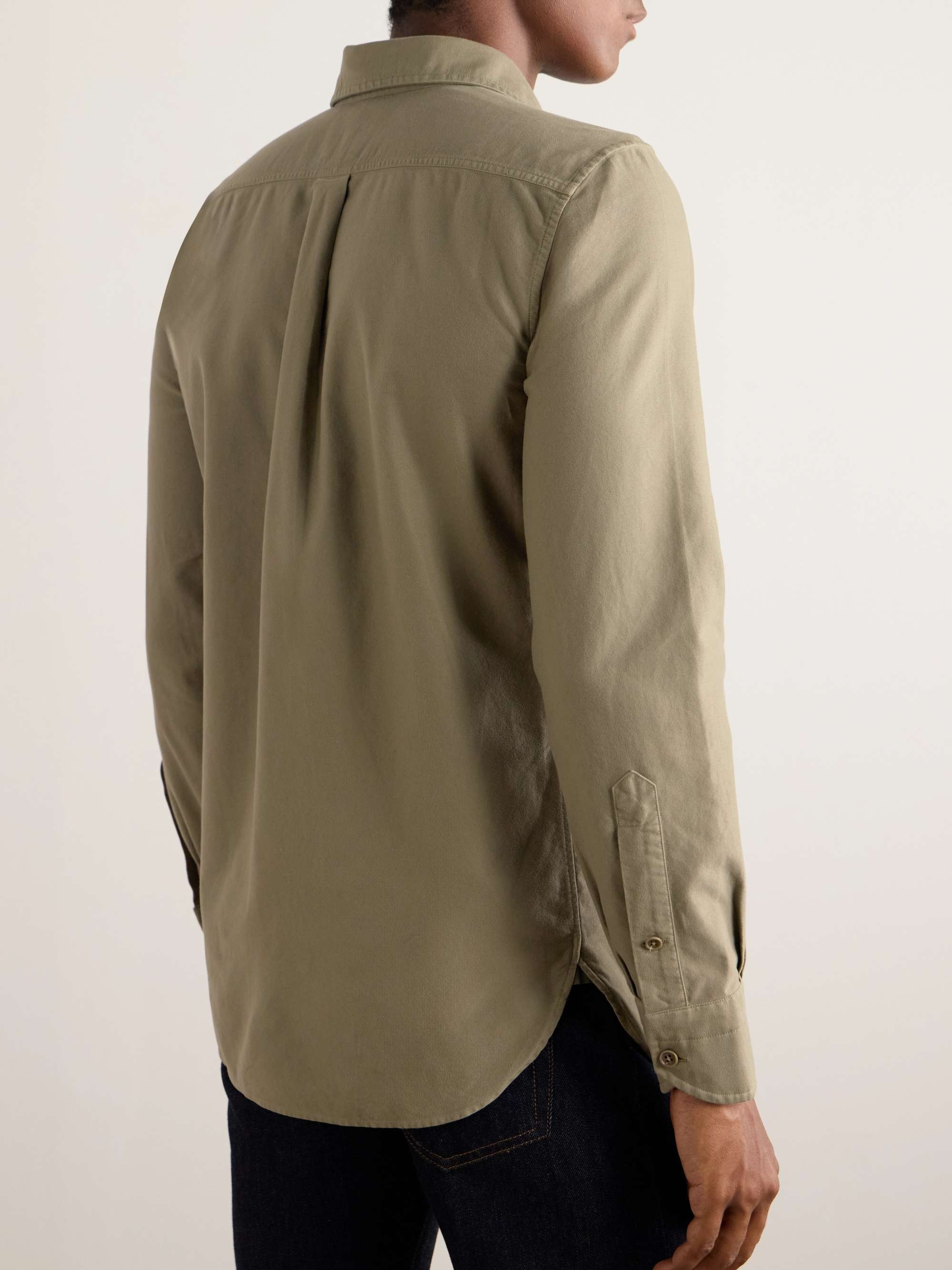 Slim-Fit Cotton-Moleskin Shirt view