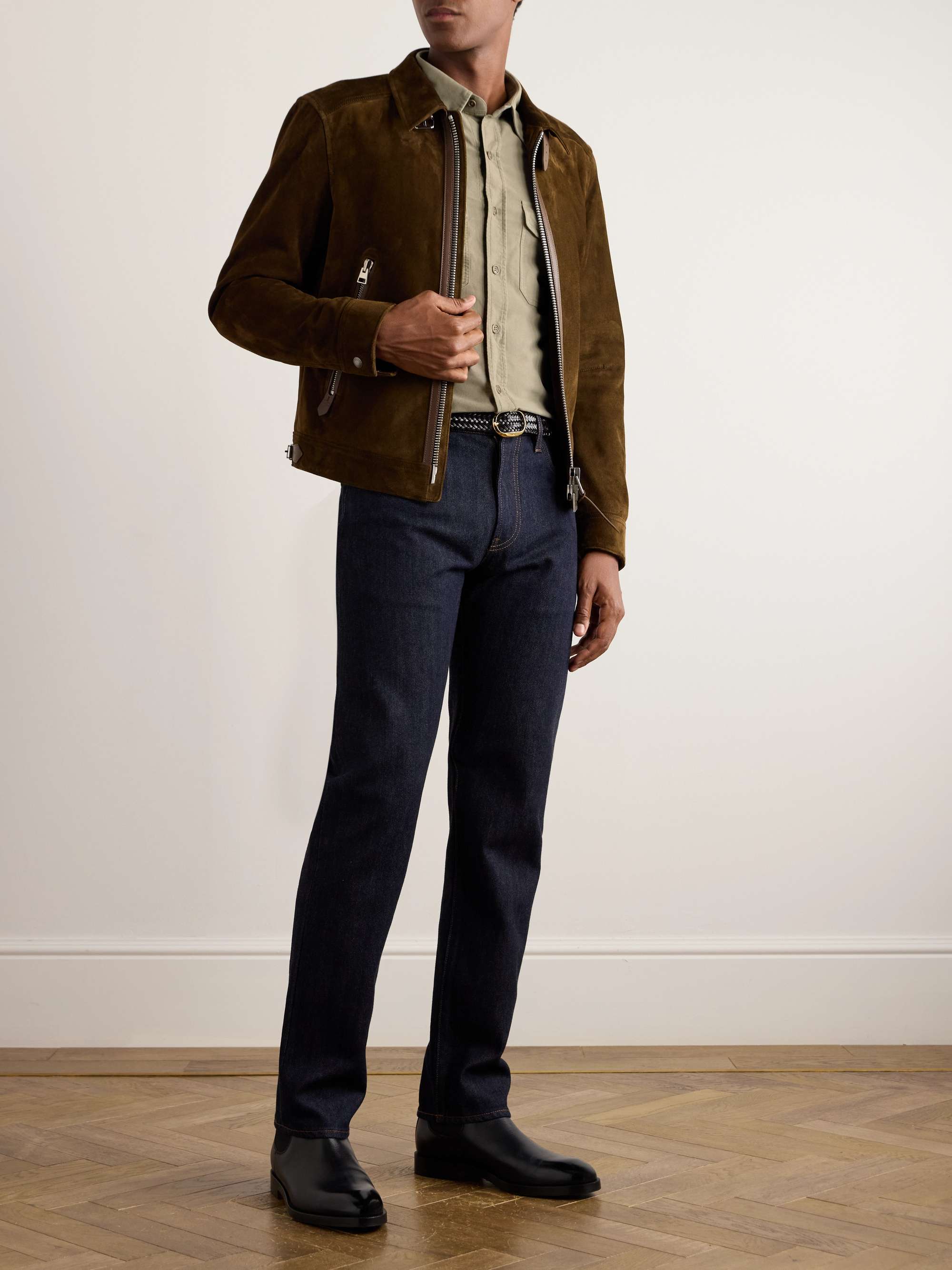Slim-Fit Cotton-Moleskin Shirt view