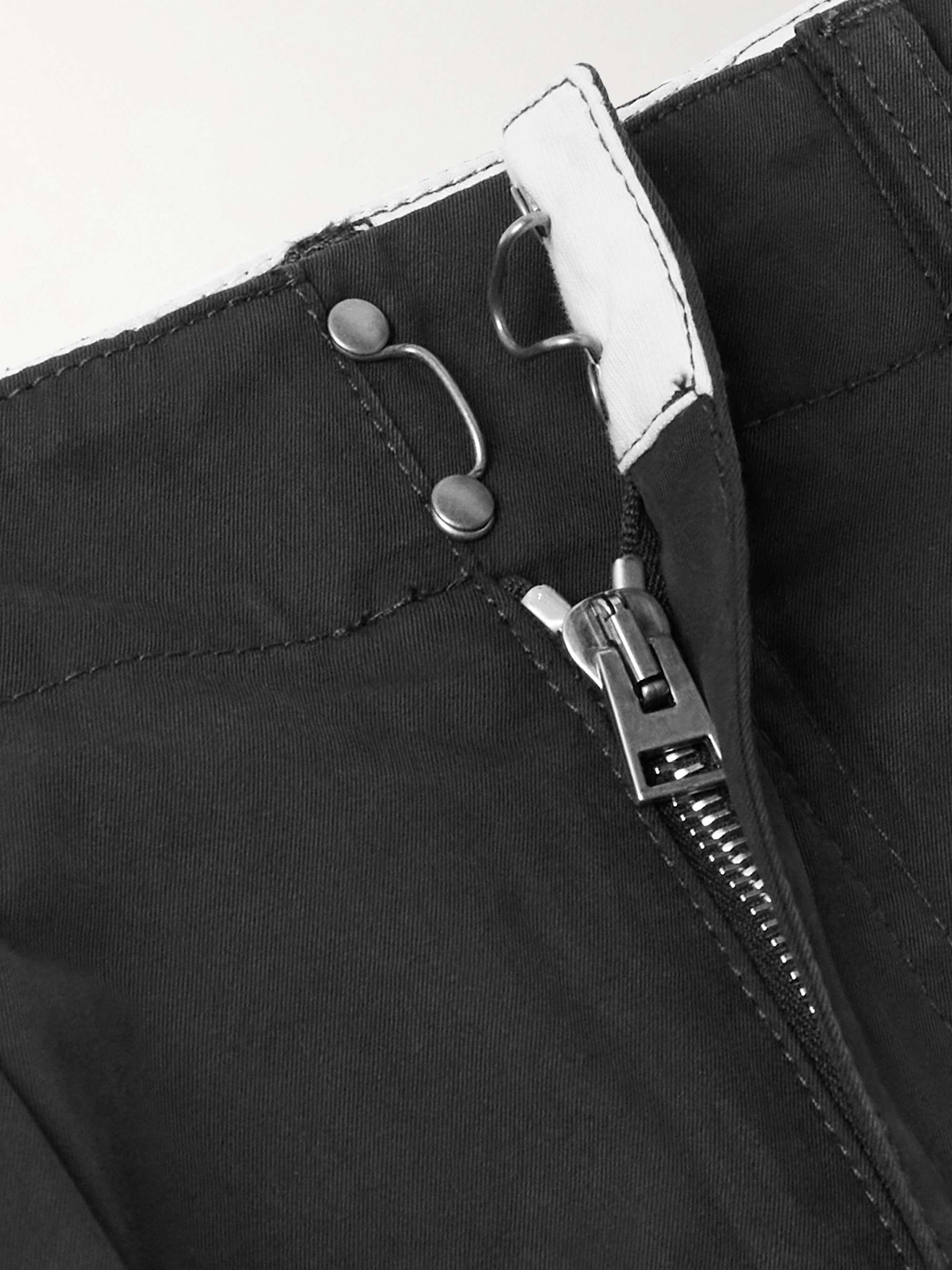 Straight-Leg Pleated Cotton-Twill Cargo Trousers view