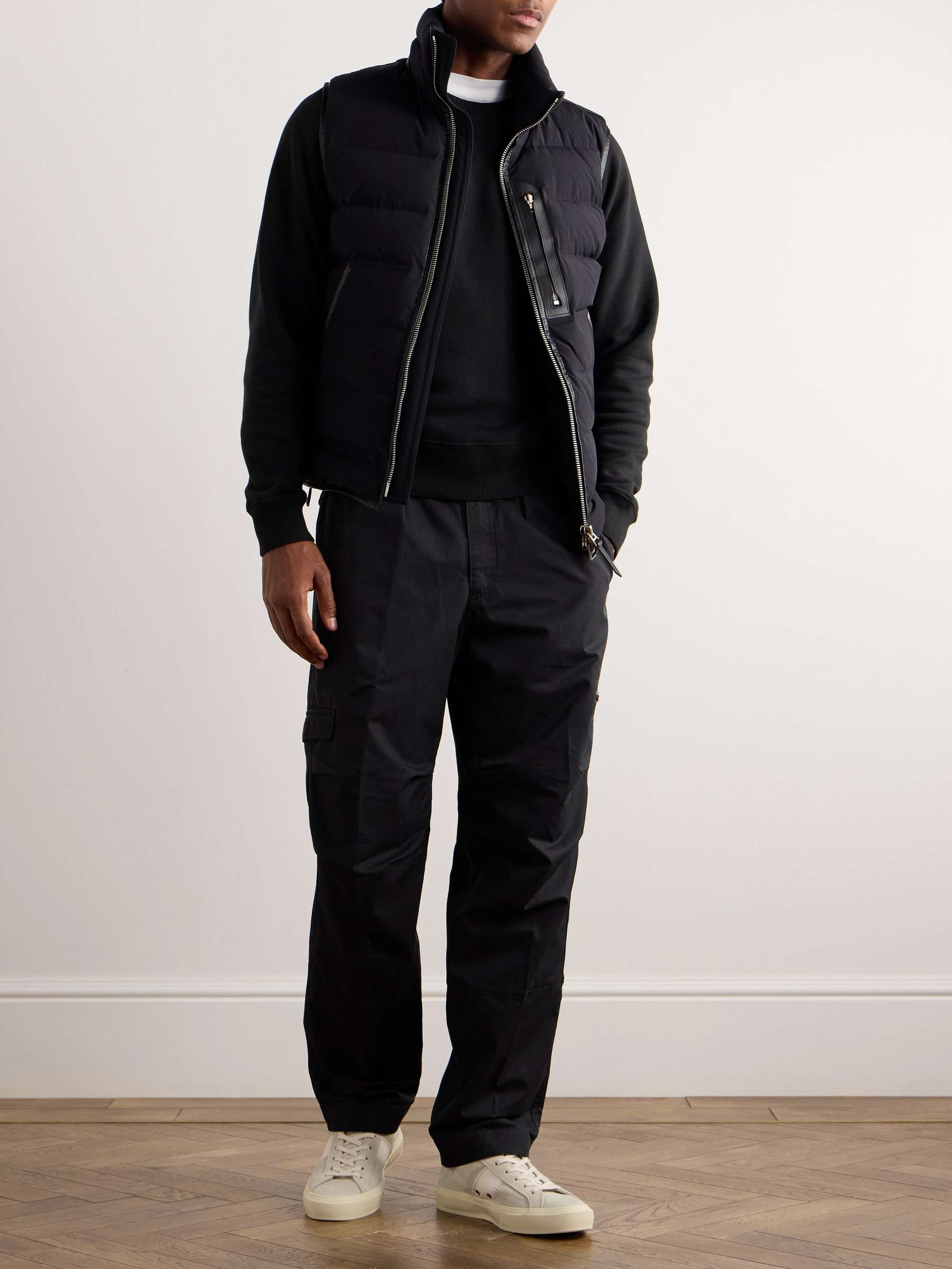 Straight-Leg Pleated Cotton-Twill Cargo Trousers view