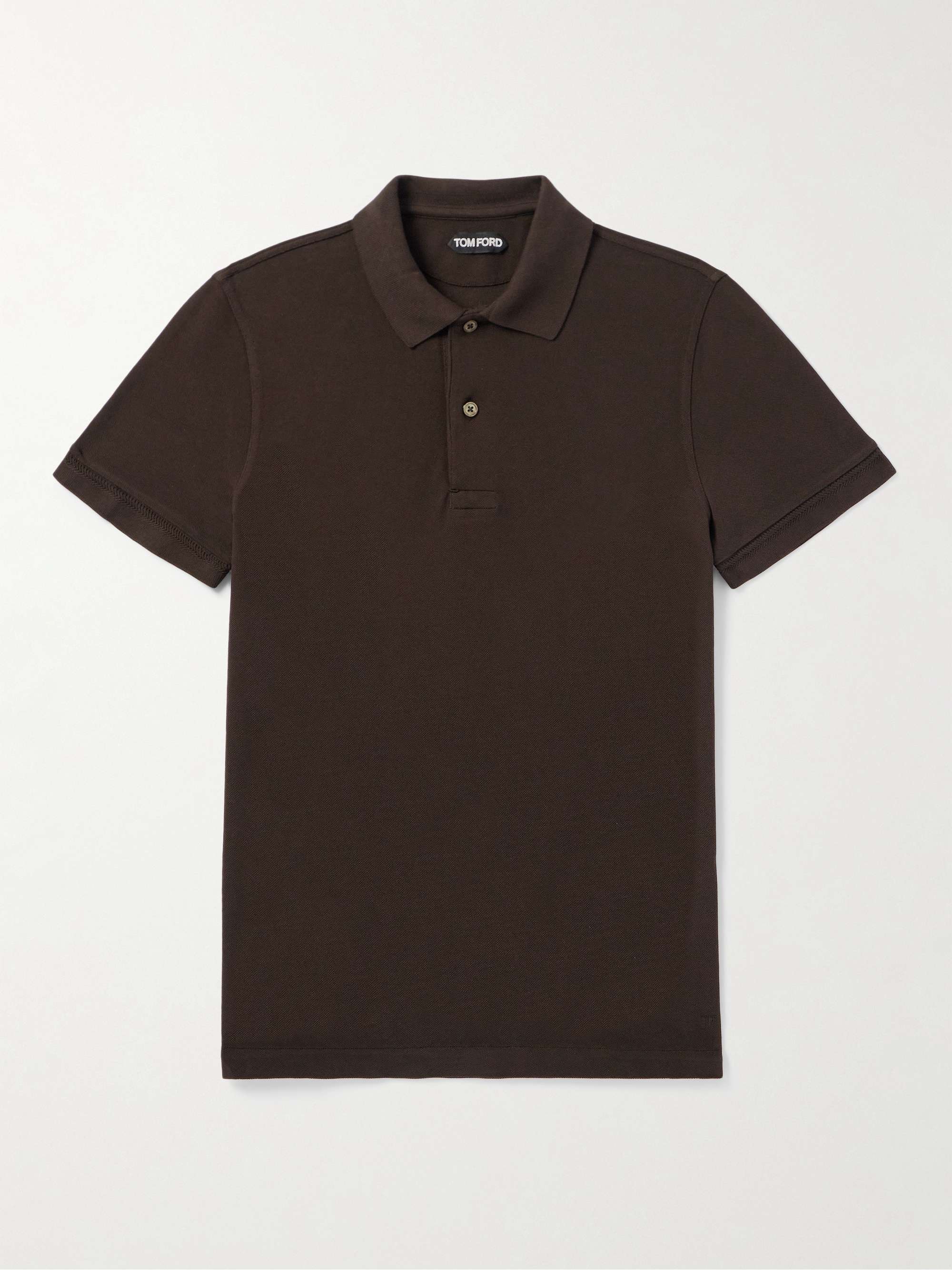 Slim-Fit Garment-Dyed Cotton-Piqué Polo Shirt view