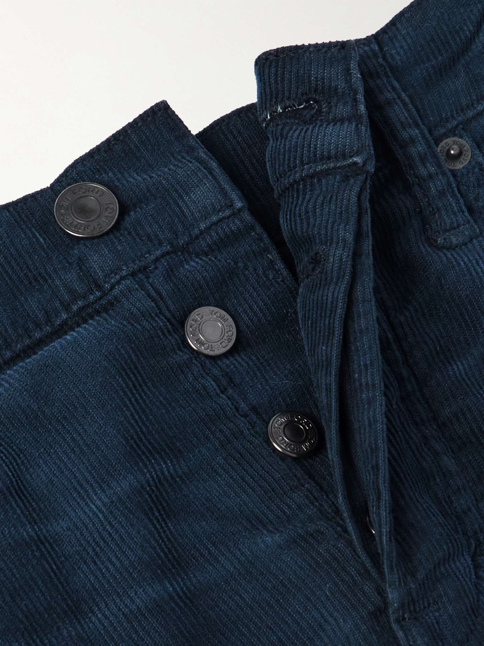 Slim-Fit Cotton-Blend Corduroy Trousers view