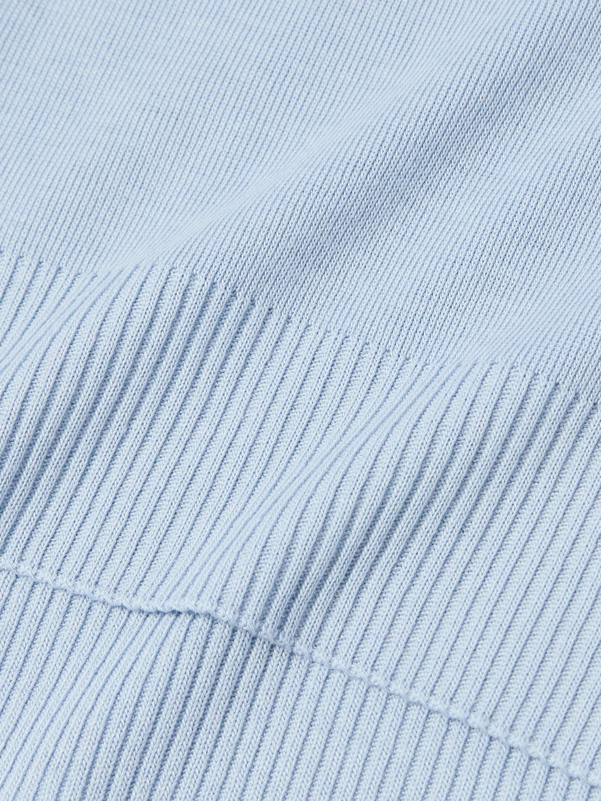 Placed Rib Lyocell and Cotton-Blend T-Shirt view