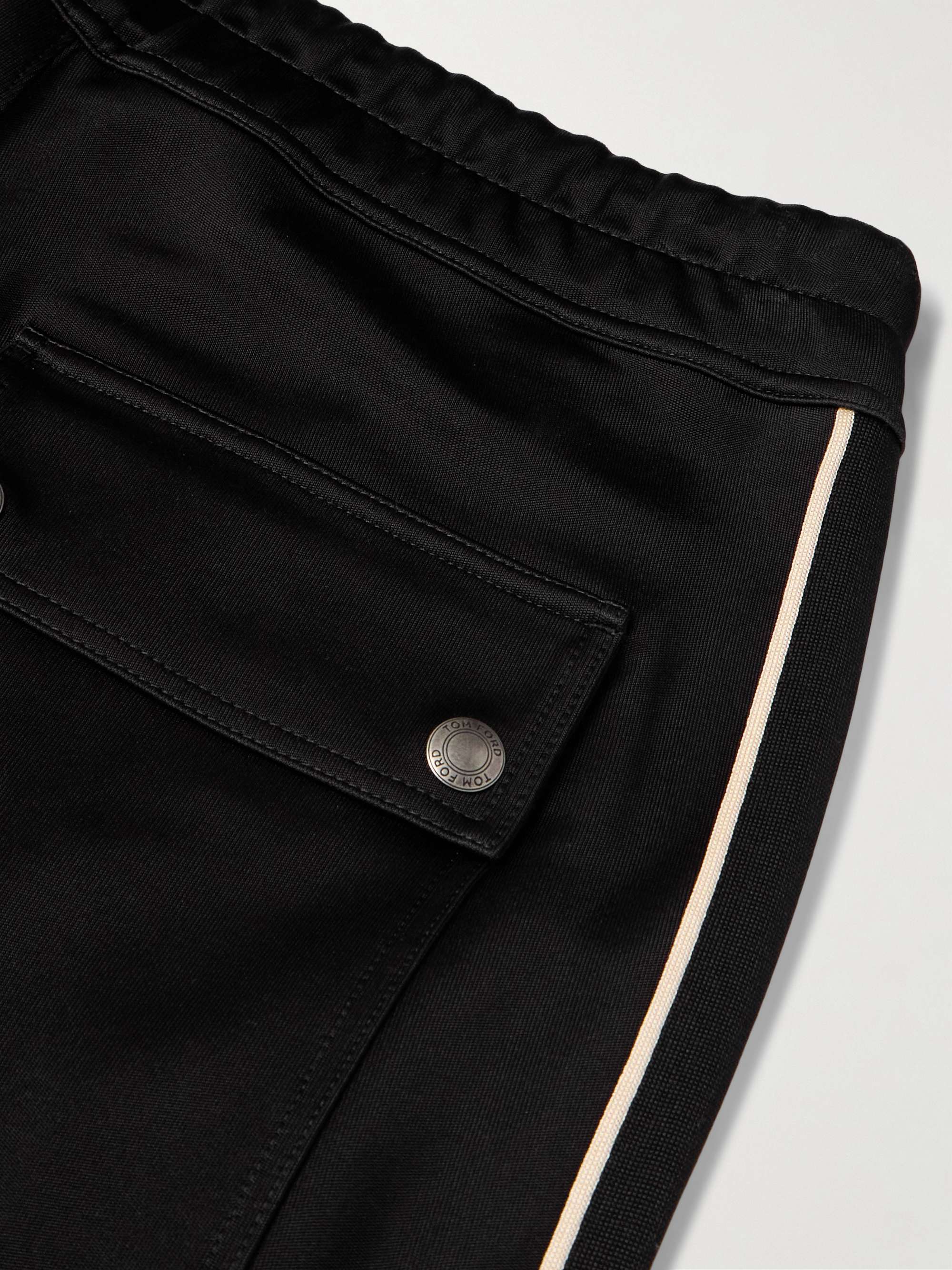 Straight-Leg Piped Tech-Jersey Track Pants view