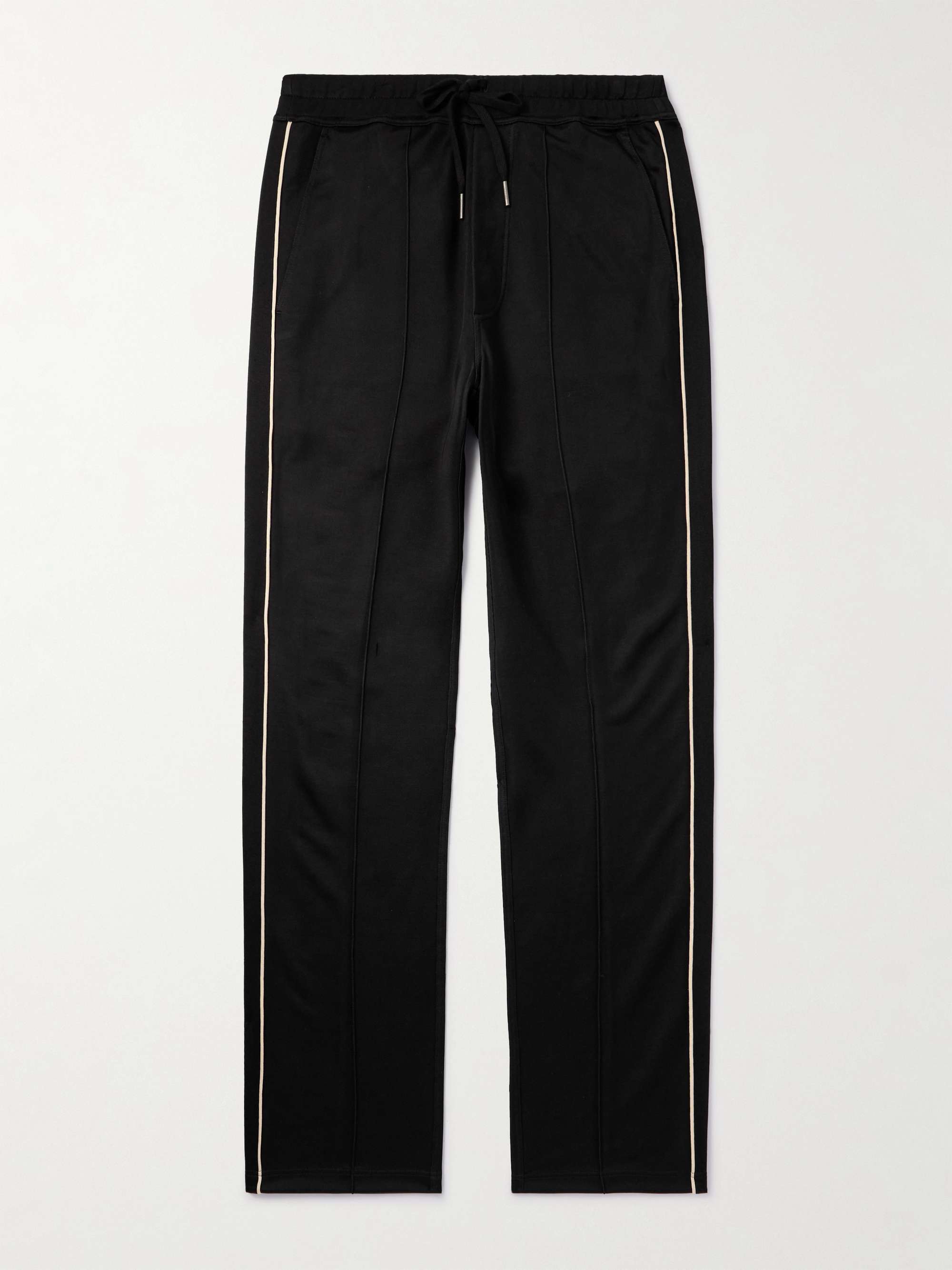 Straight-Leg Piped Tech-Jersey Track Pants view