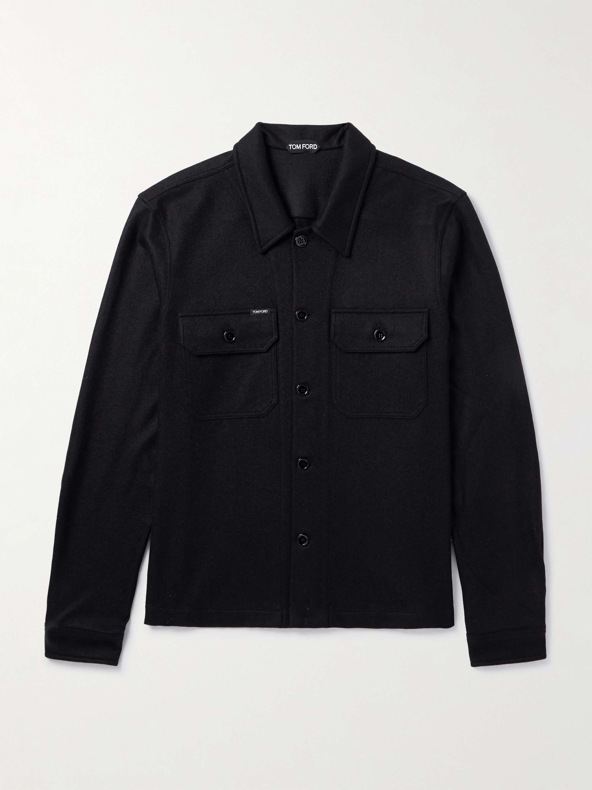 Logo-Appliquéd Cashmere Overshirt view