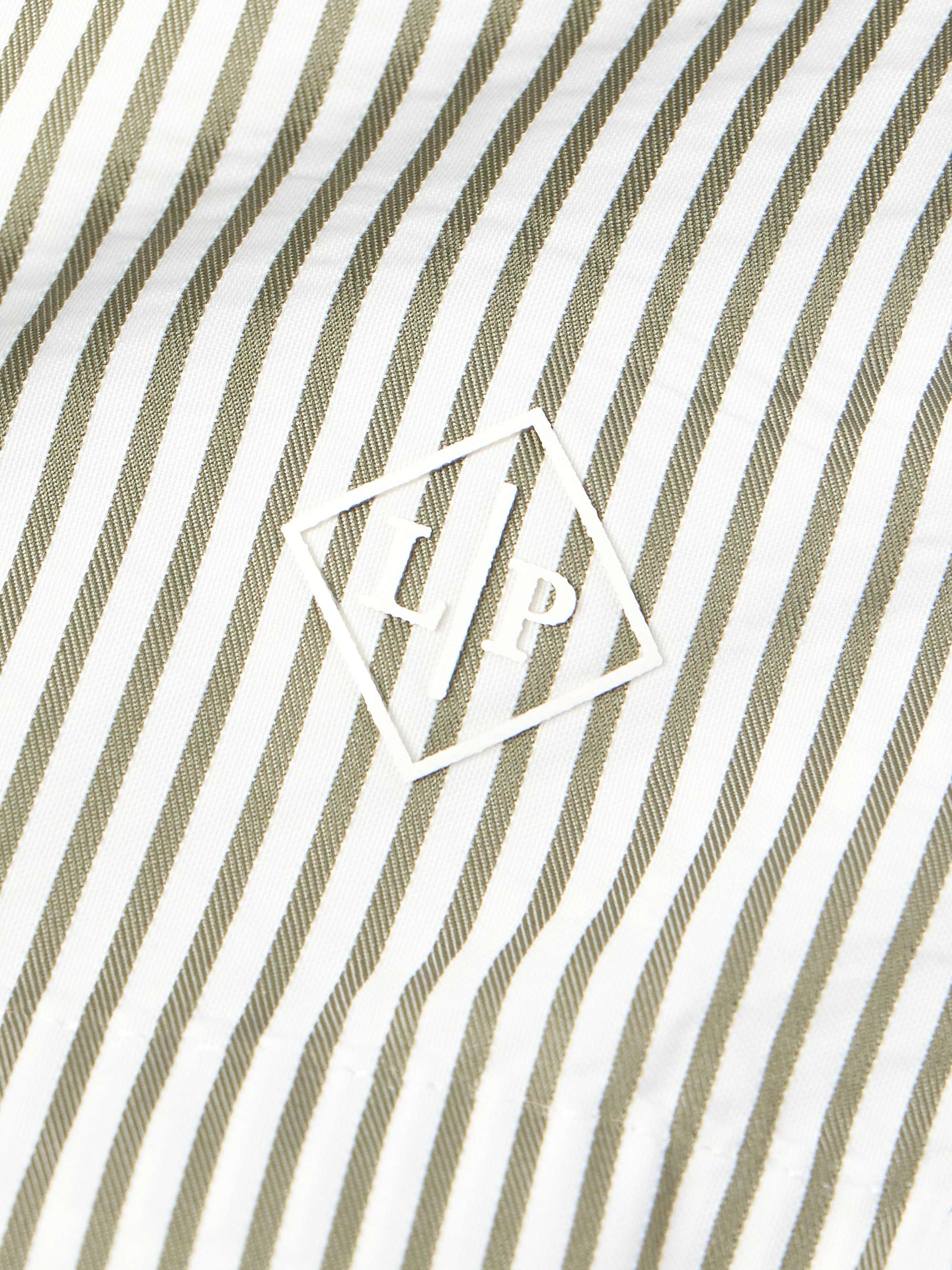 Bay Straight-Leg Mid-Length Logo-Print Striped Swim Shorts view
