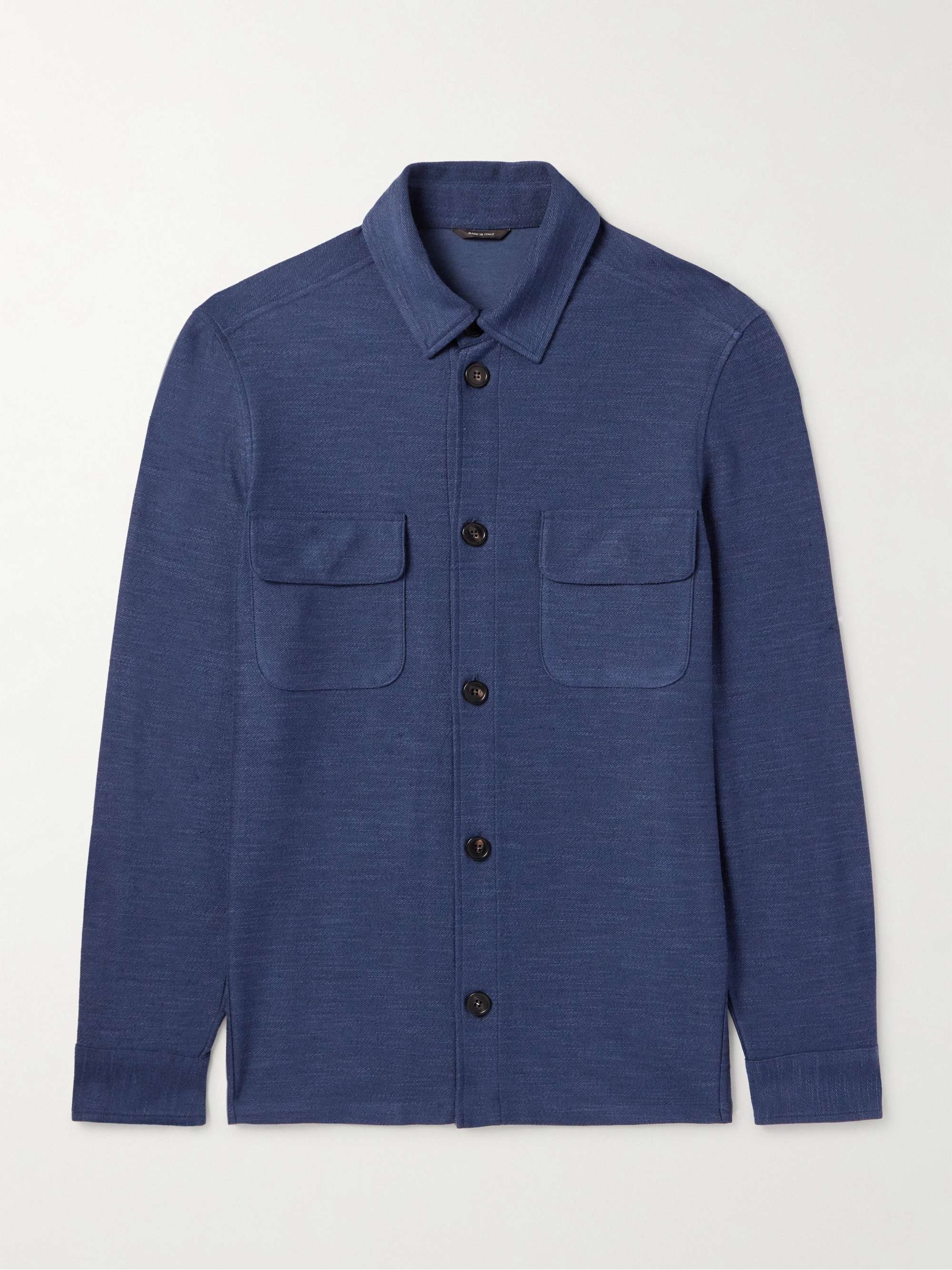 Silk, Cotton and Linen-Blend Overshirt view