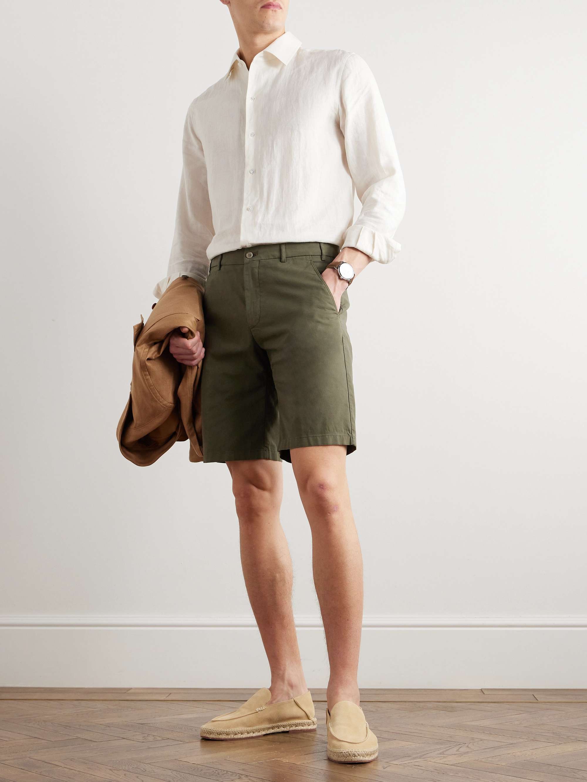 Slim-Fit Cotton-Blend Bermuda Shorts view