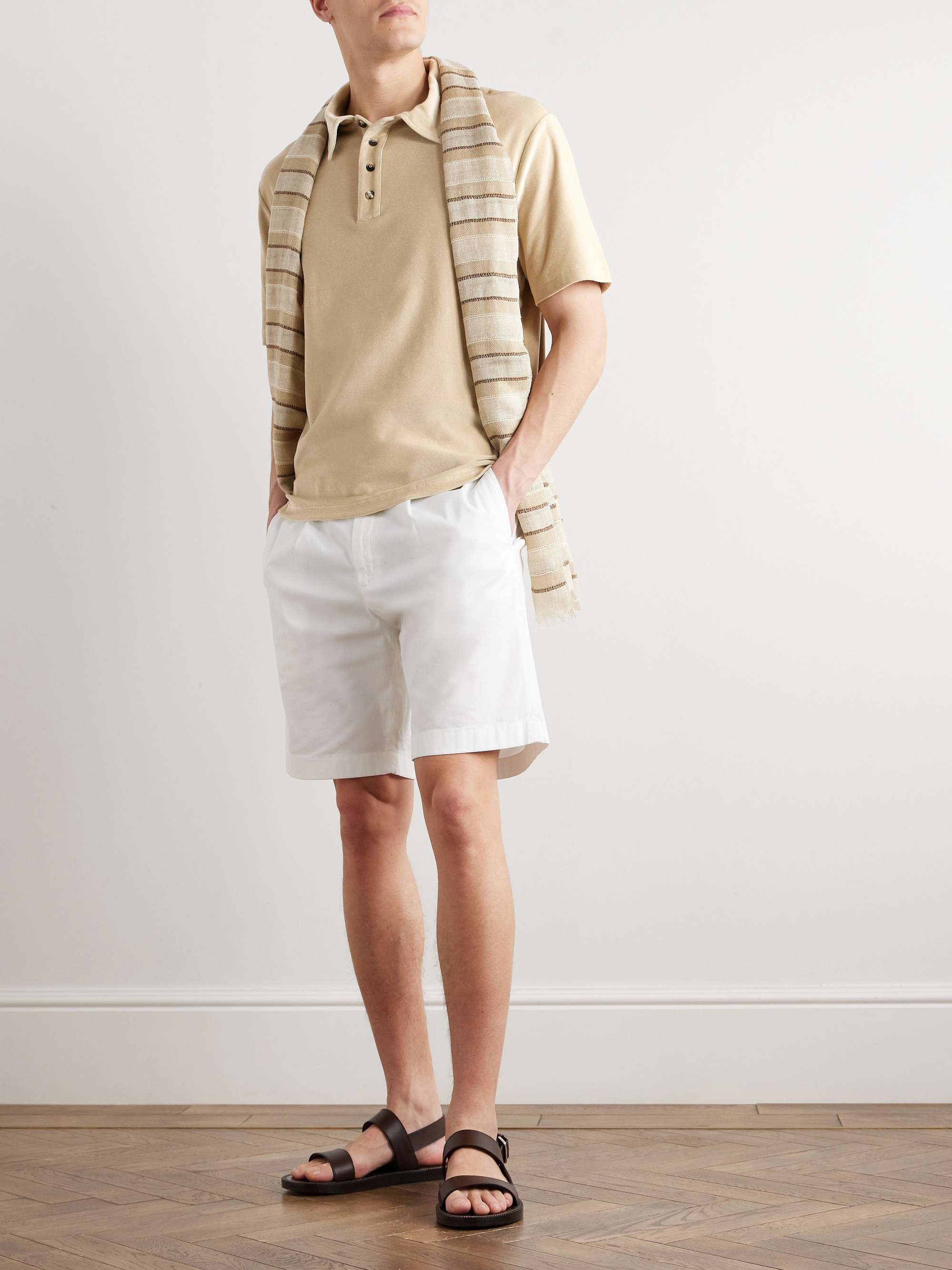 Tsubaki Cotton and Silk-Blend Chenille Polo Shirt view
