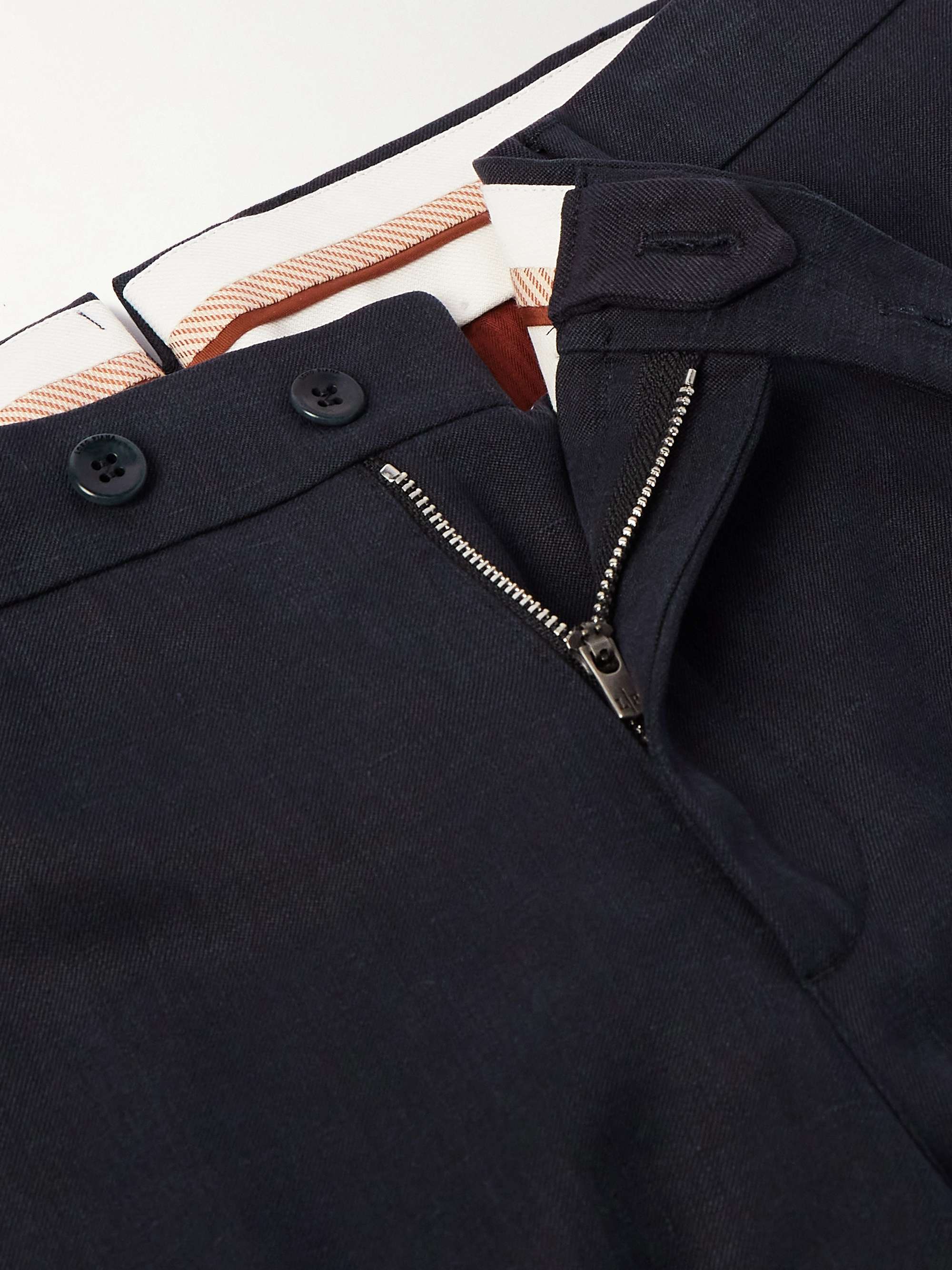 Pantaflat Slim-Fit Straight-Leg Linen-Twill Suit Trousers view