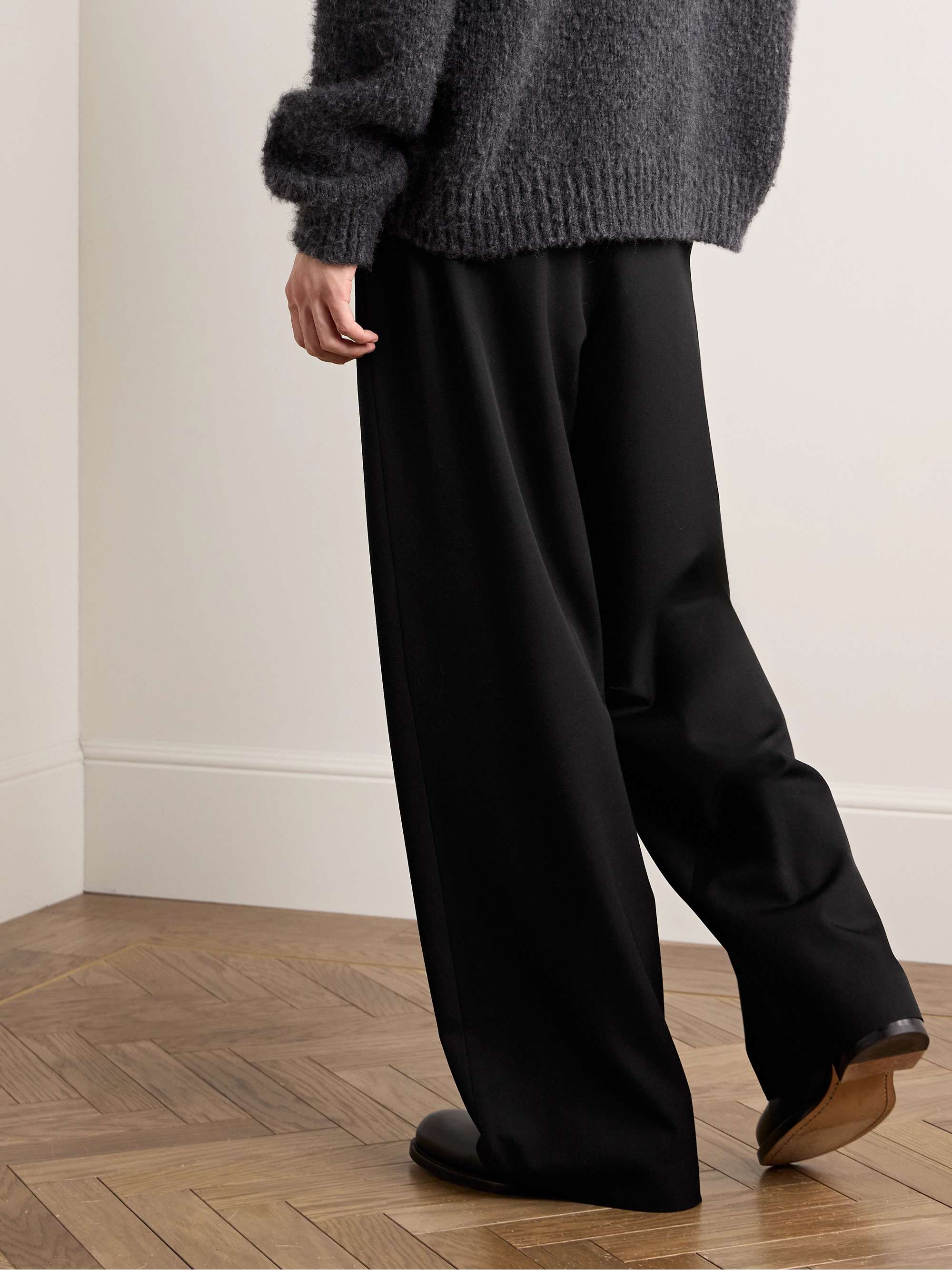 Donatello Wide-Leg Wool-Crepe Trousers view