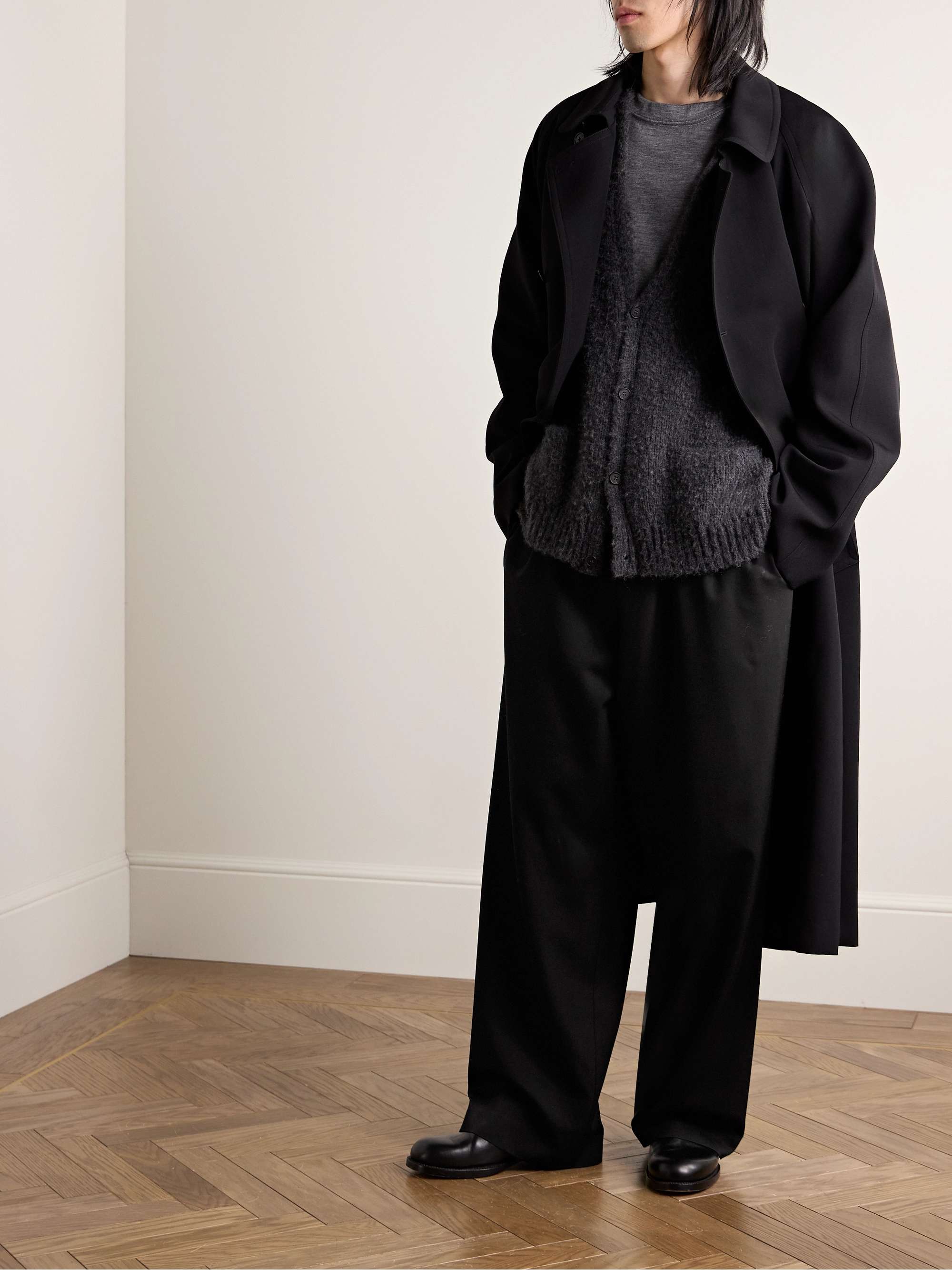 Donatello Wide-Leg Wool-Crepe Trousers view