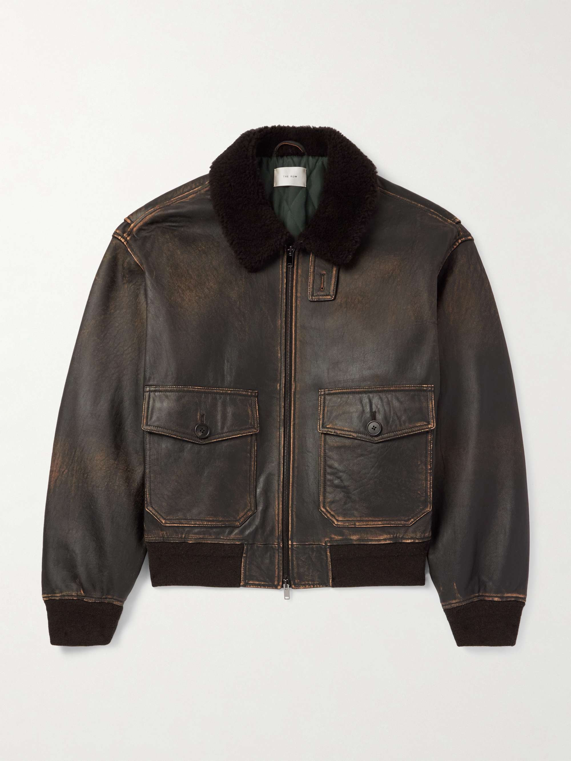 Herzog Shearling-Trimmed Leather Jacket view
