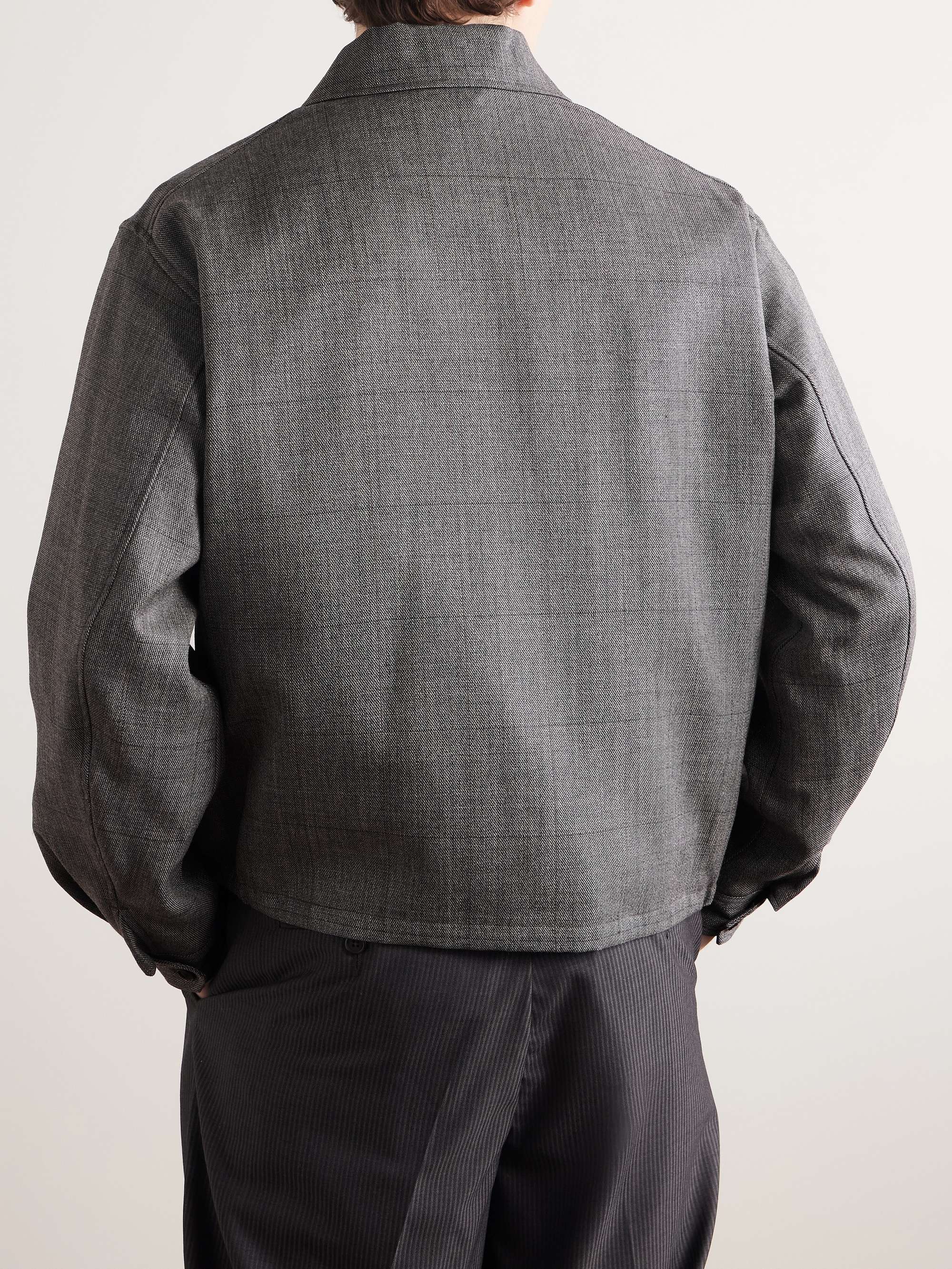 Checked Wool-Gabardine Blouson Jacket view