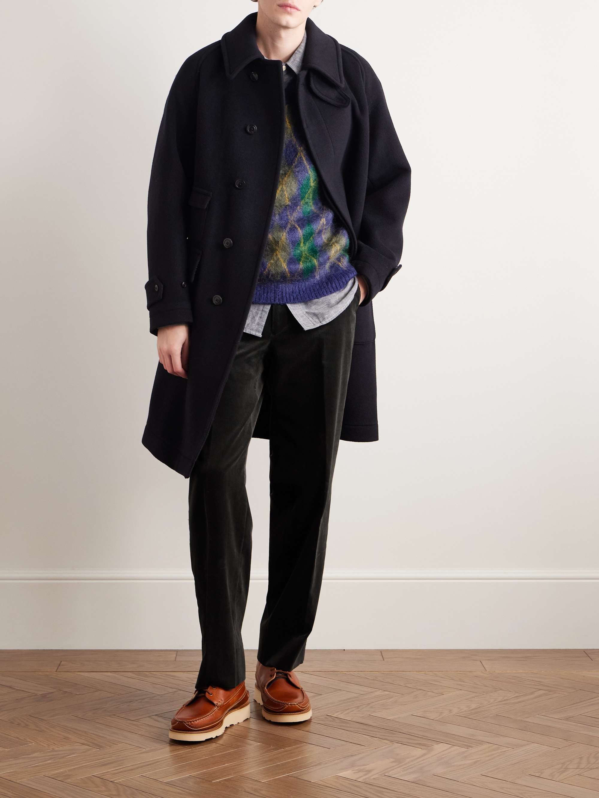 D Slacks Straight-Leg Suvin Cotton-Corduroy Trousers view