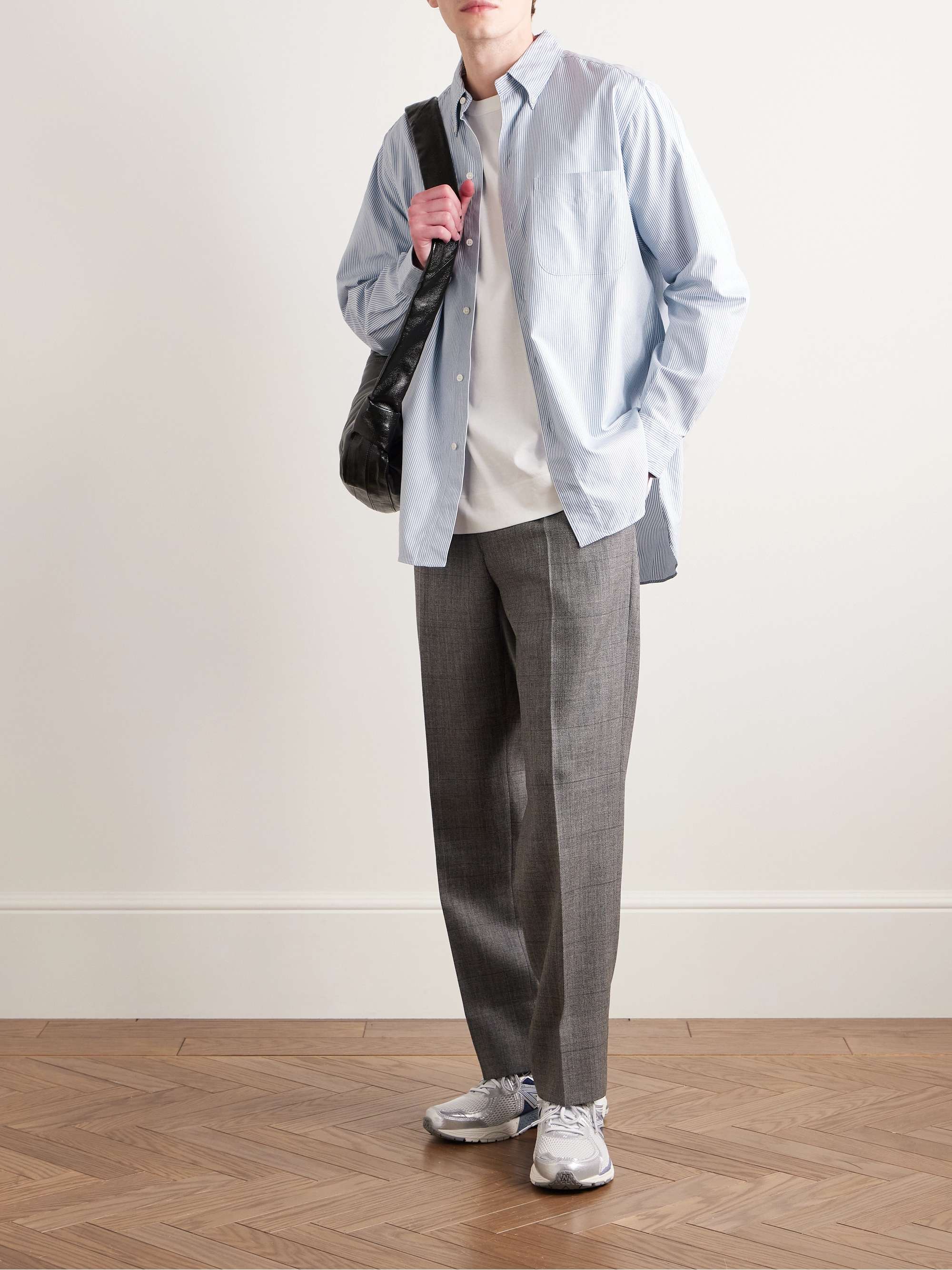 Finx Button-Down Collar Striped Cotton Oxford Shirt view