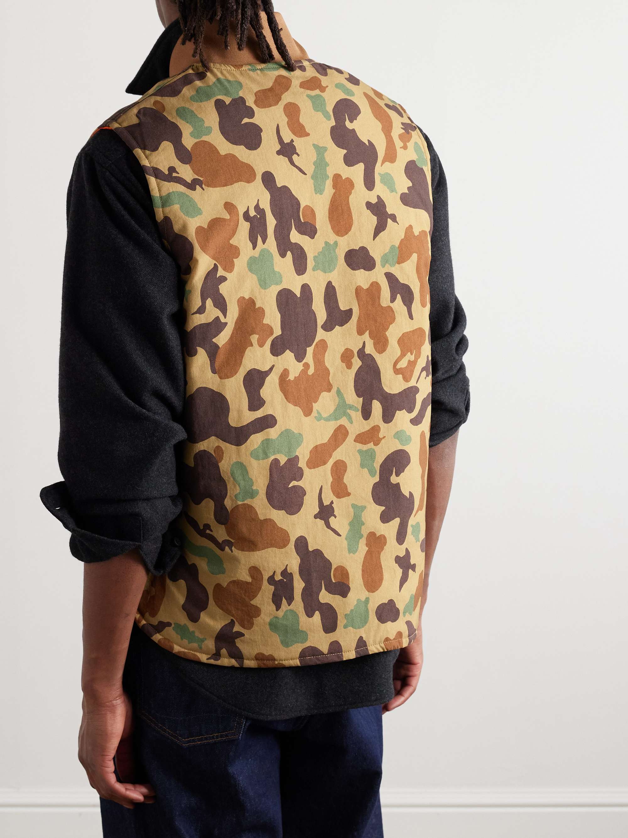 Reversible Camouflage-Print Padded Shell Gilet view