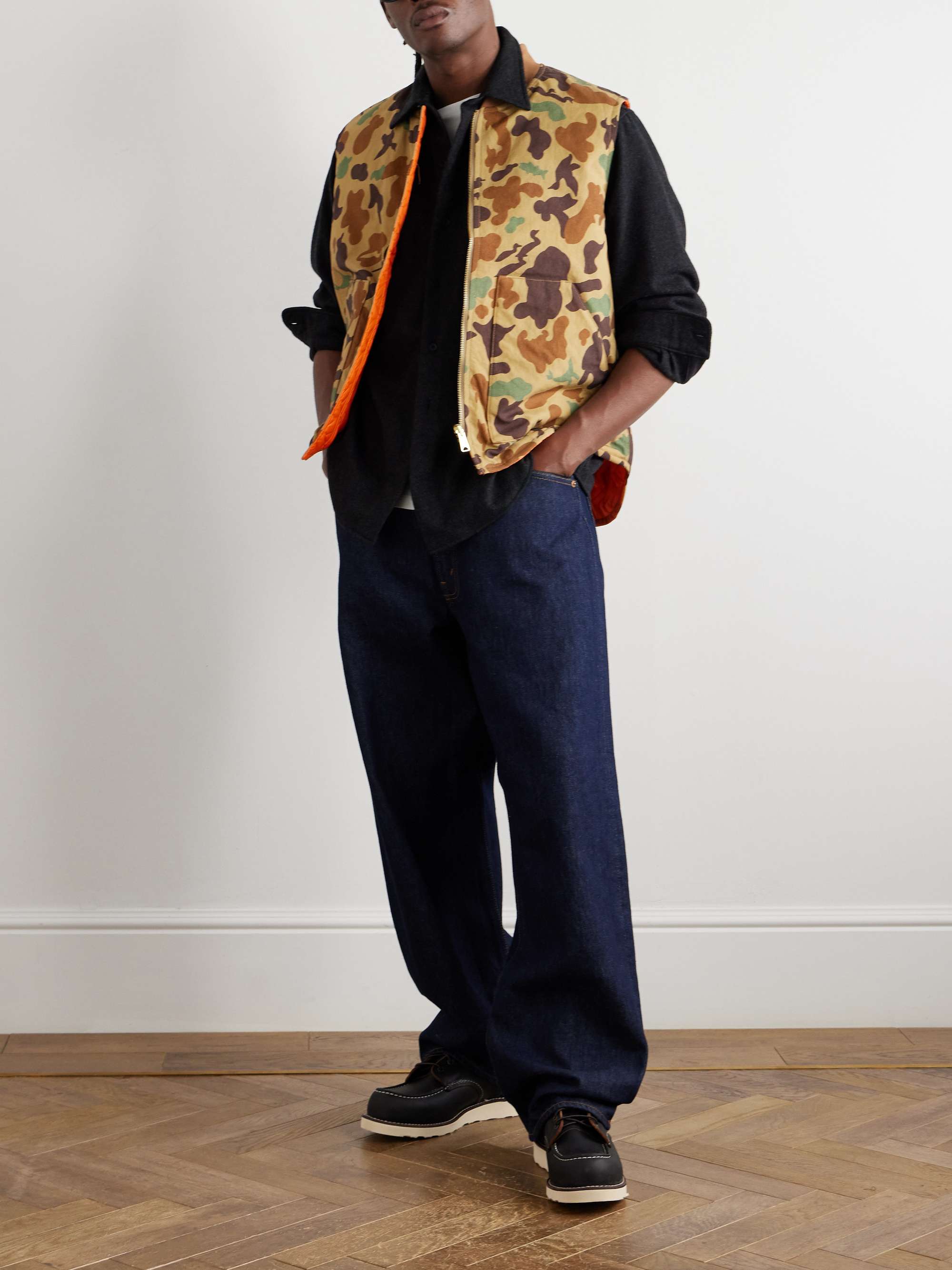 Reversible Camouflage-Print Padded Shell Gilet view