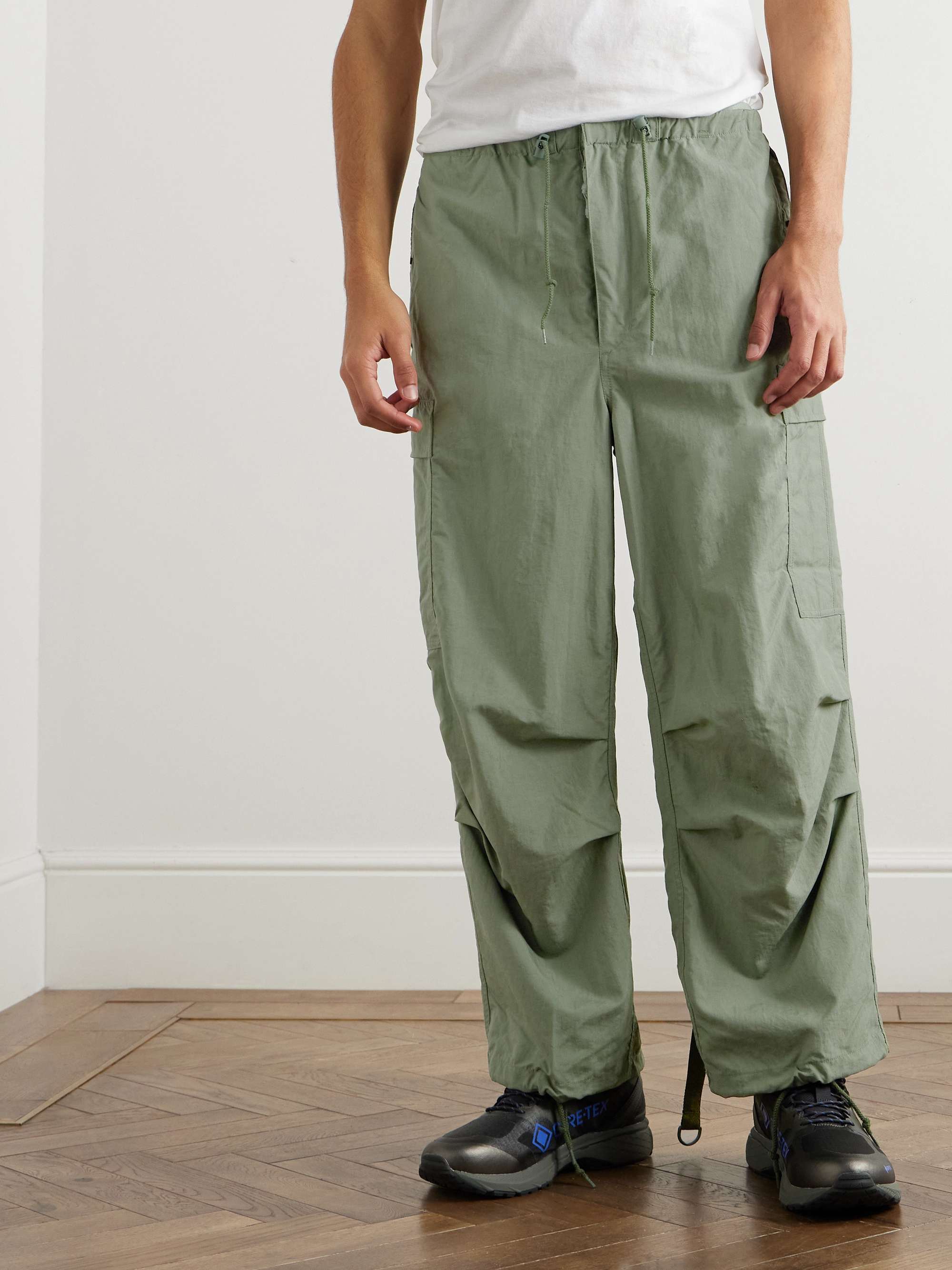 Straight-Leg Nylon Cargo Trousers view