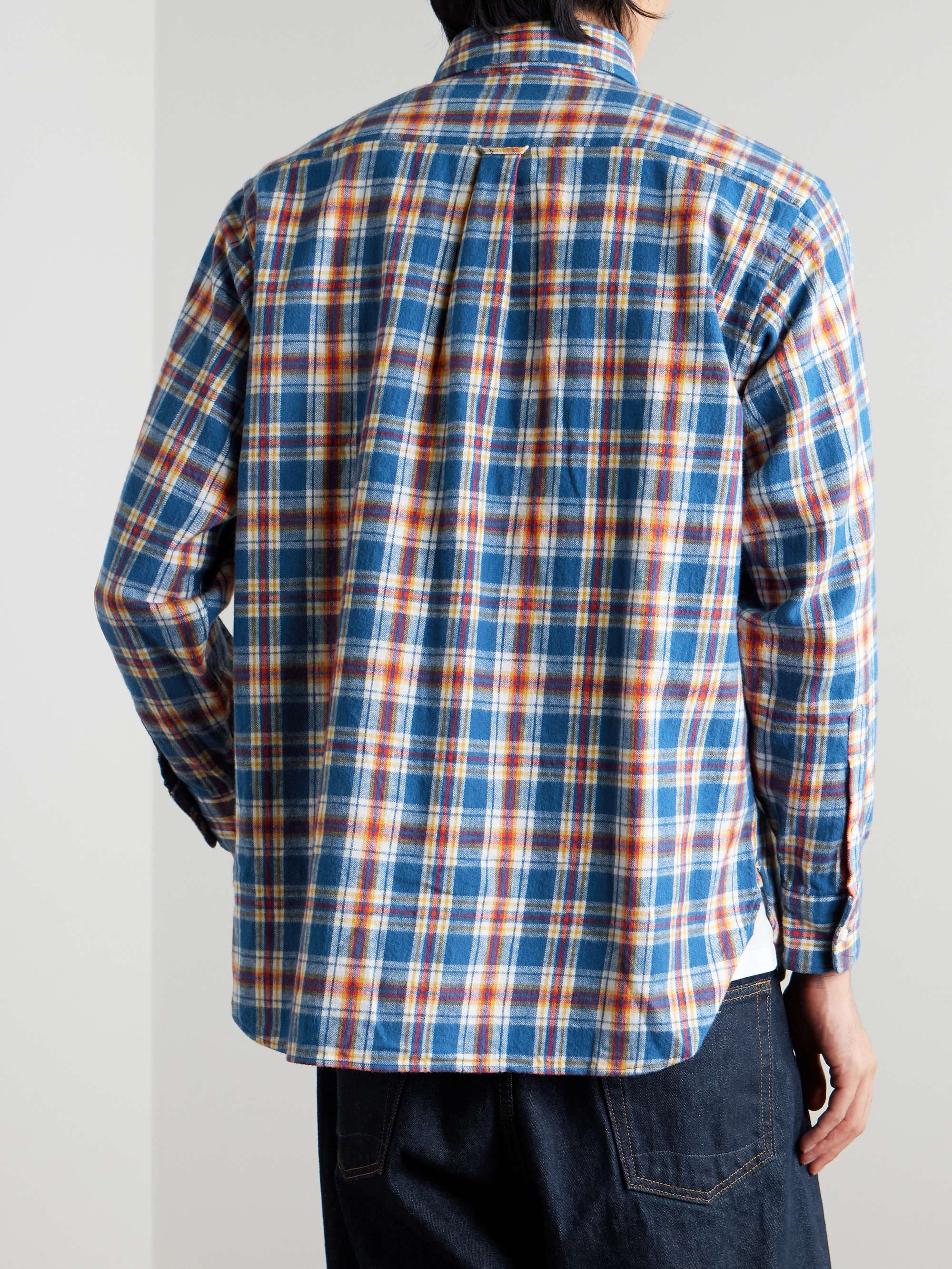 Button-Down Collar Checked Cotton-Flannel Shirt view