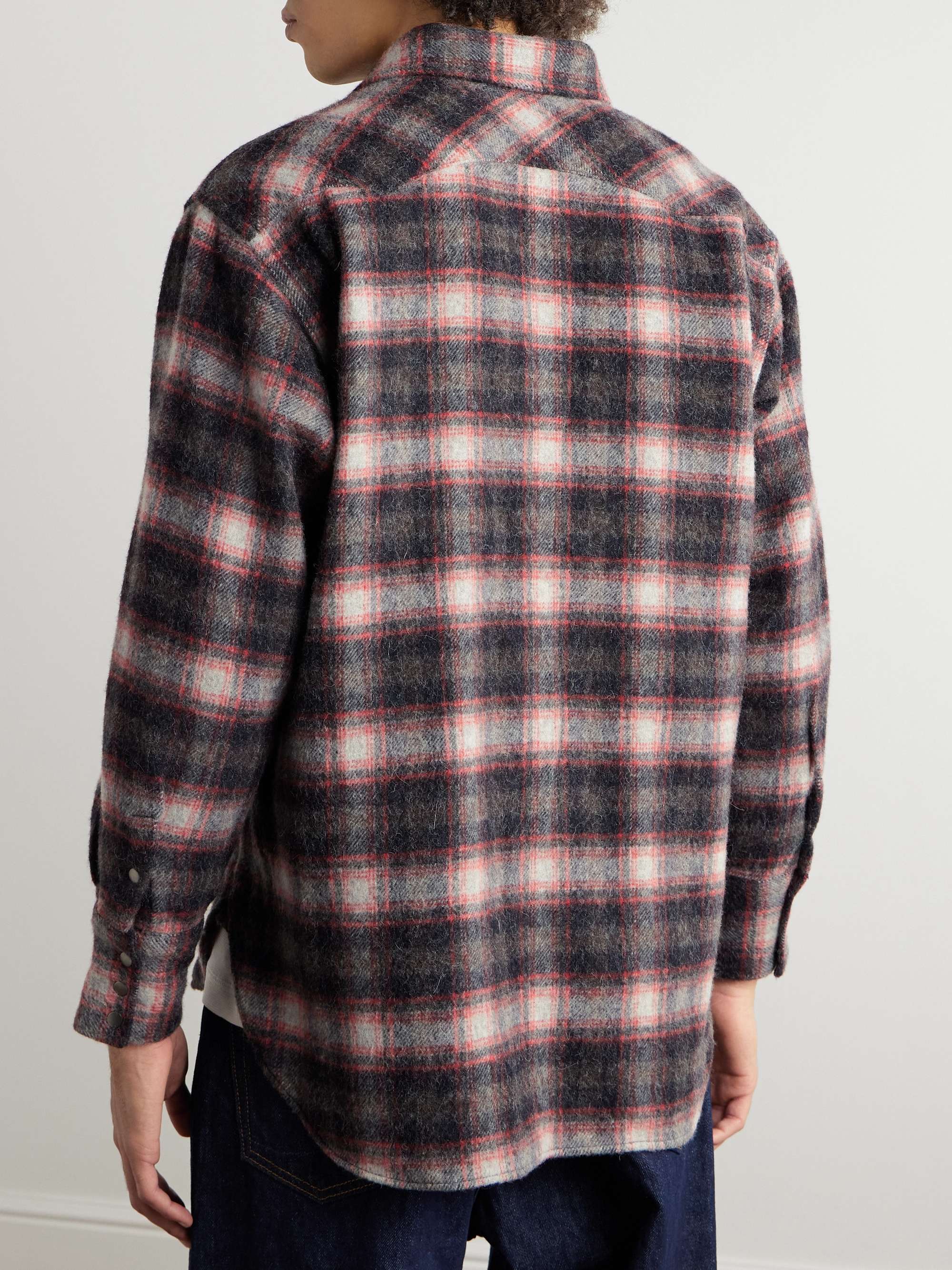 Checked Wool-Blend Overshirt view