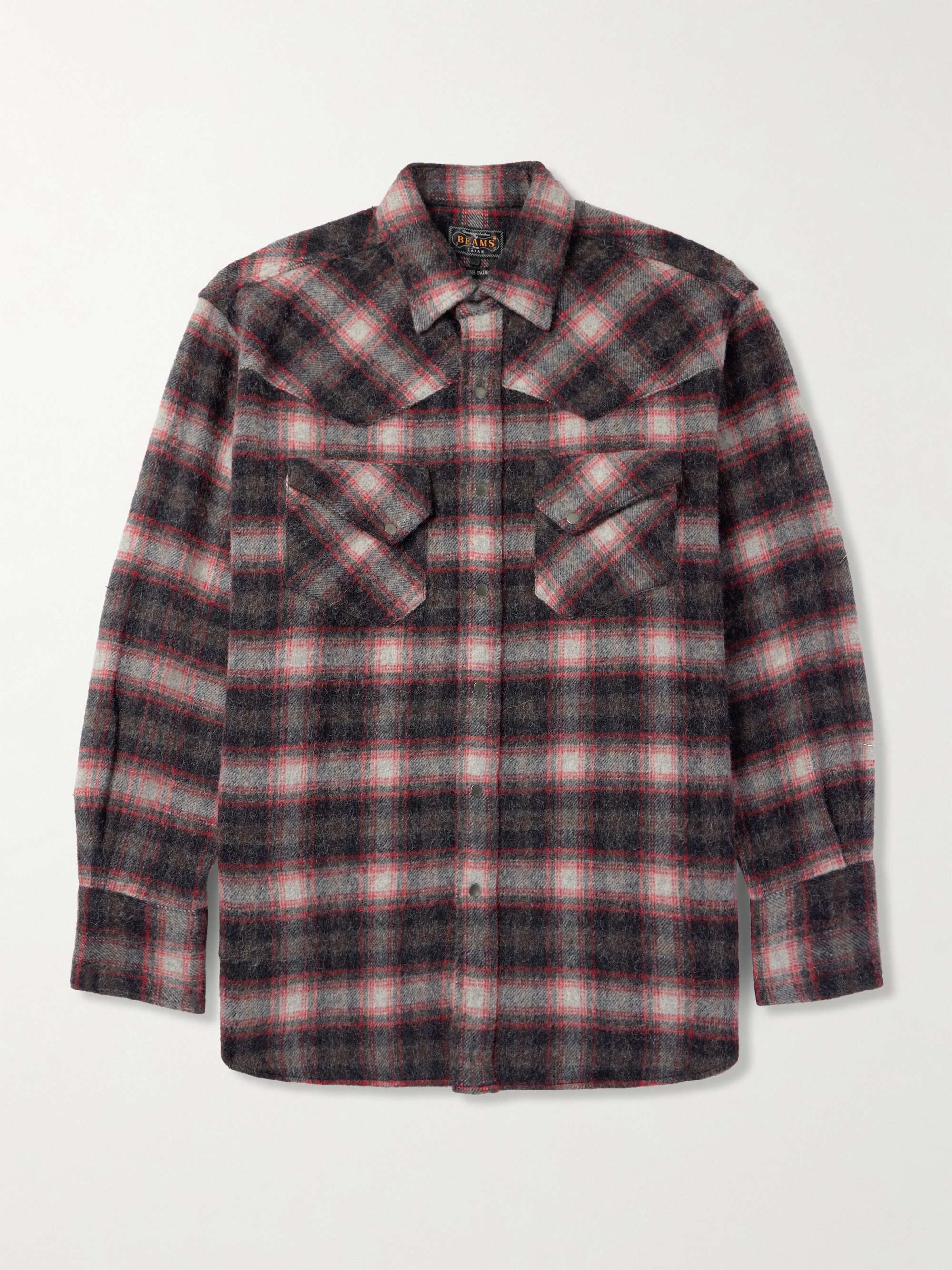 Checked Wool-Blend Overshirt view