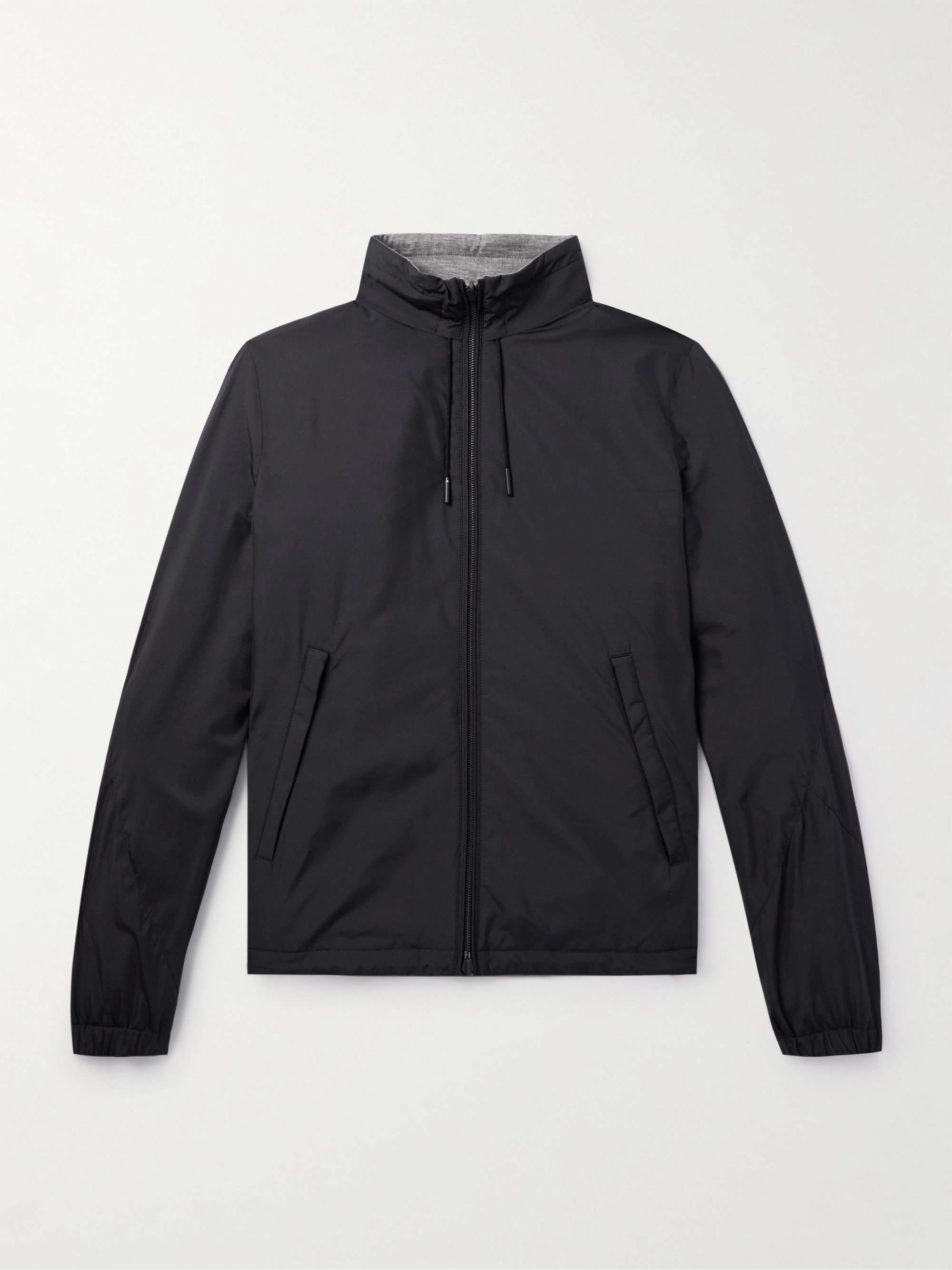Reversible Shell and Cashmere, Cotton and Silk-Blend Jersey Jacket view