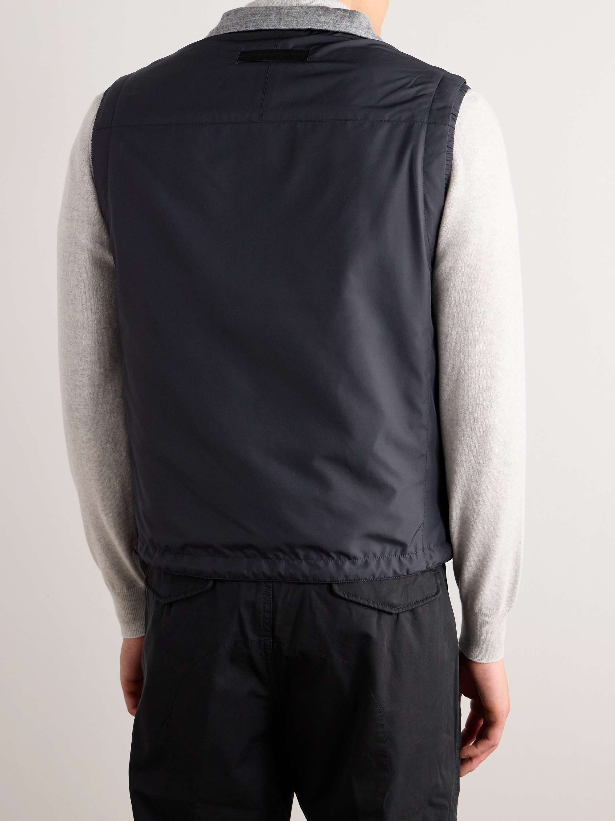Reversible Shell and Cashmere-Blend Twill Gilet view