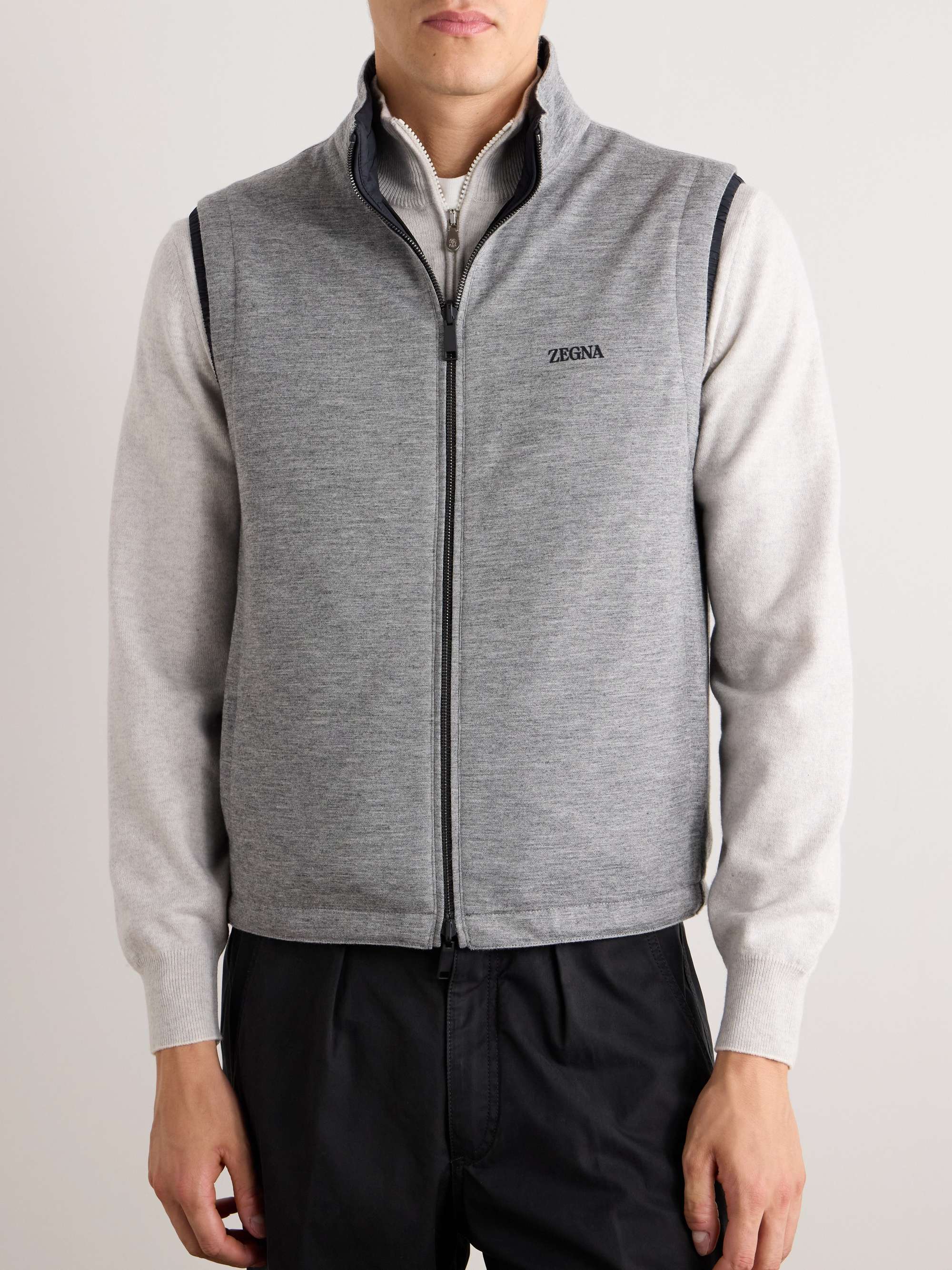 Reversible Shell and Cashmere-Blend Twill Gilet view
