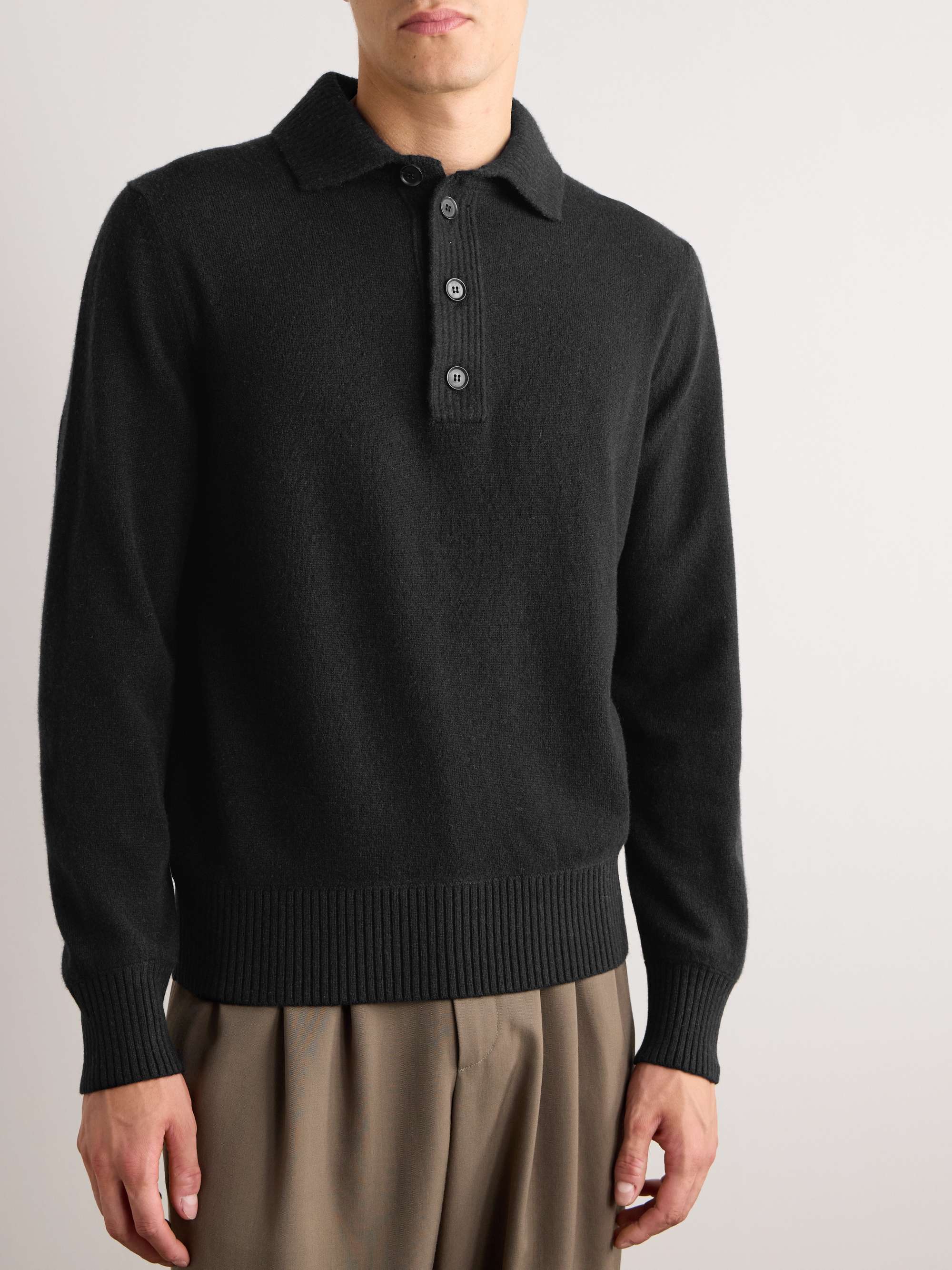 Slim-Fit Wool and Cashmere-Blend Polo Shirt view