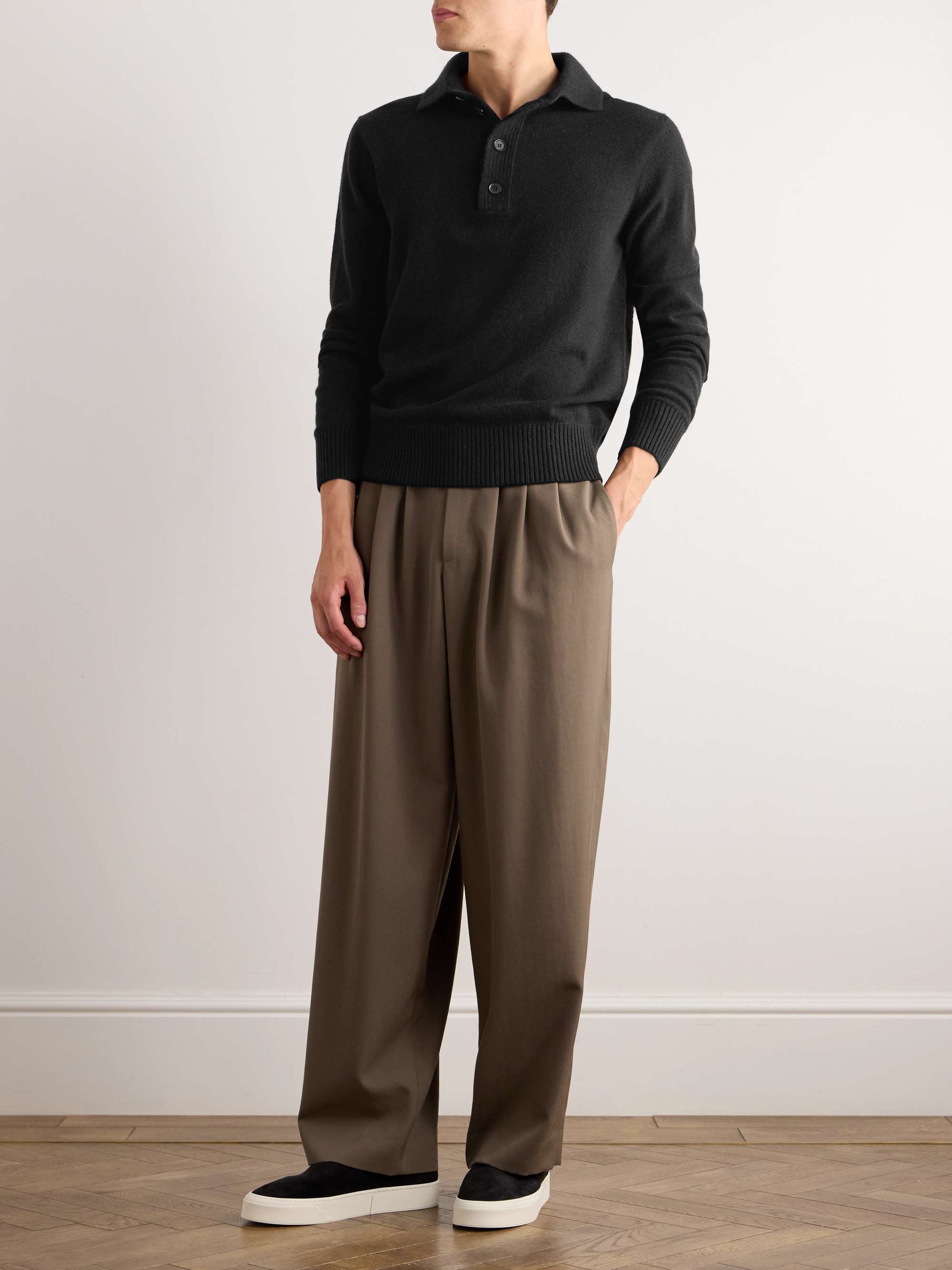 Slim-Fit Wool and Cashmere-Blend Polo Shirt view