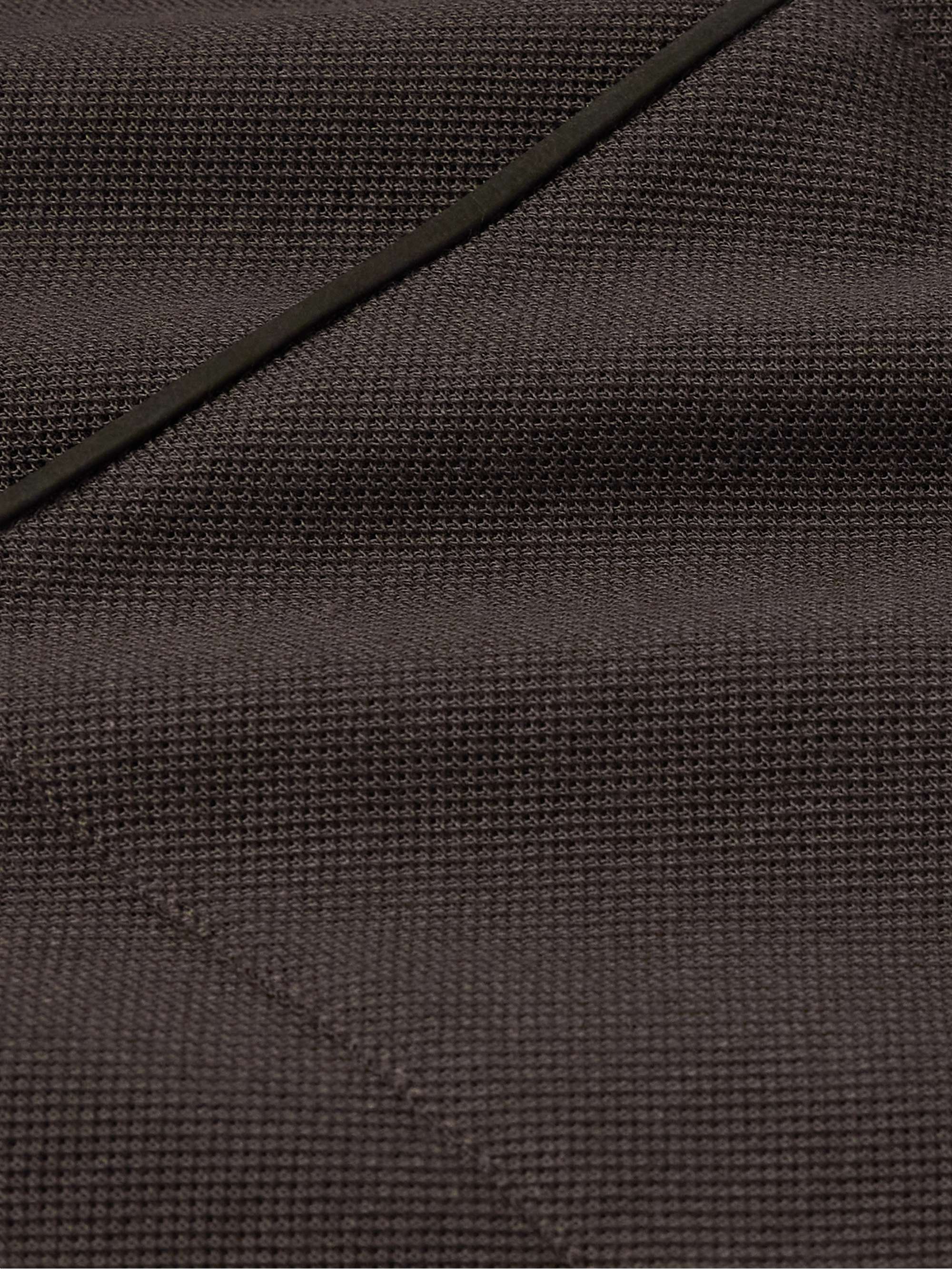 Slim-Fit Leather-Trimmed Cotton-Piqué Polo Shirt view