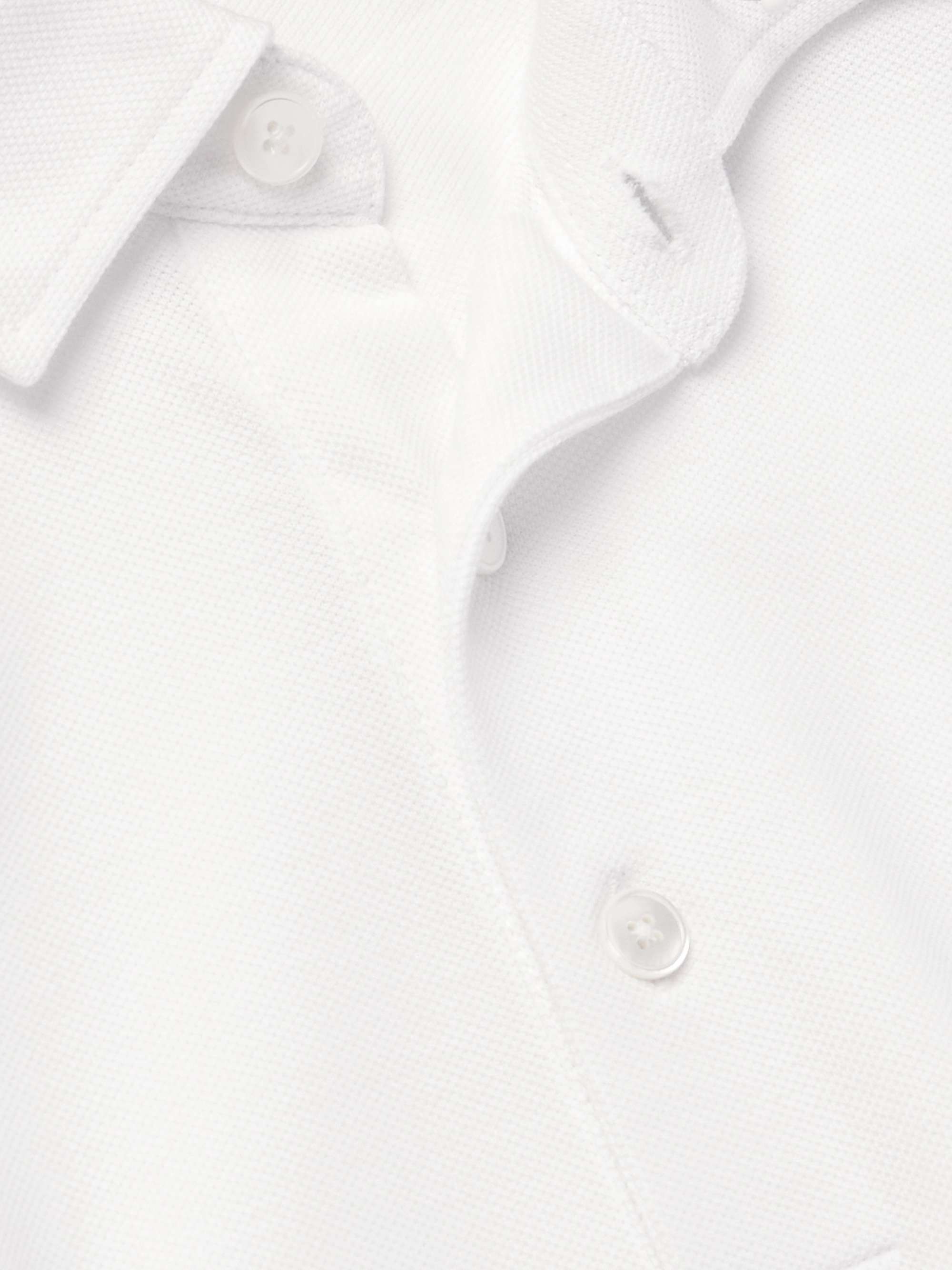 Slim-Fit Suede-Trimmed Cotton-Piqué Polo Shirt view