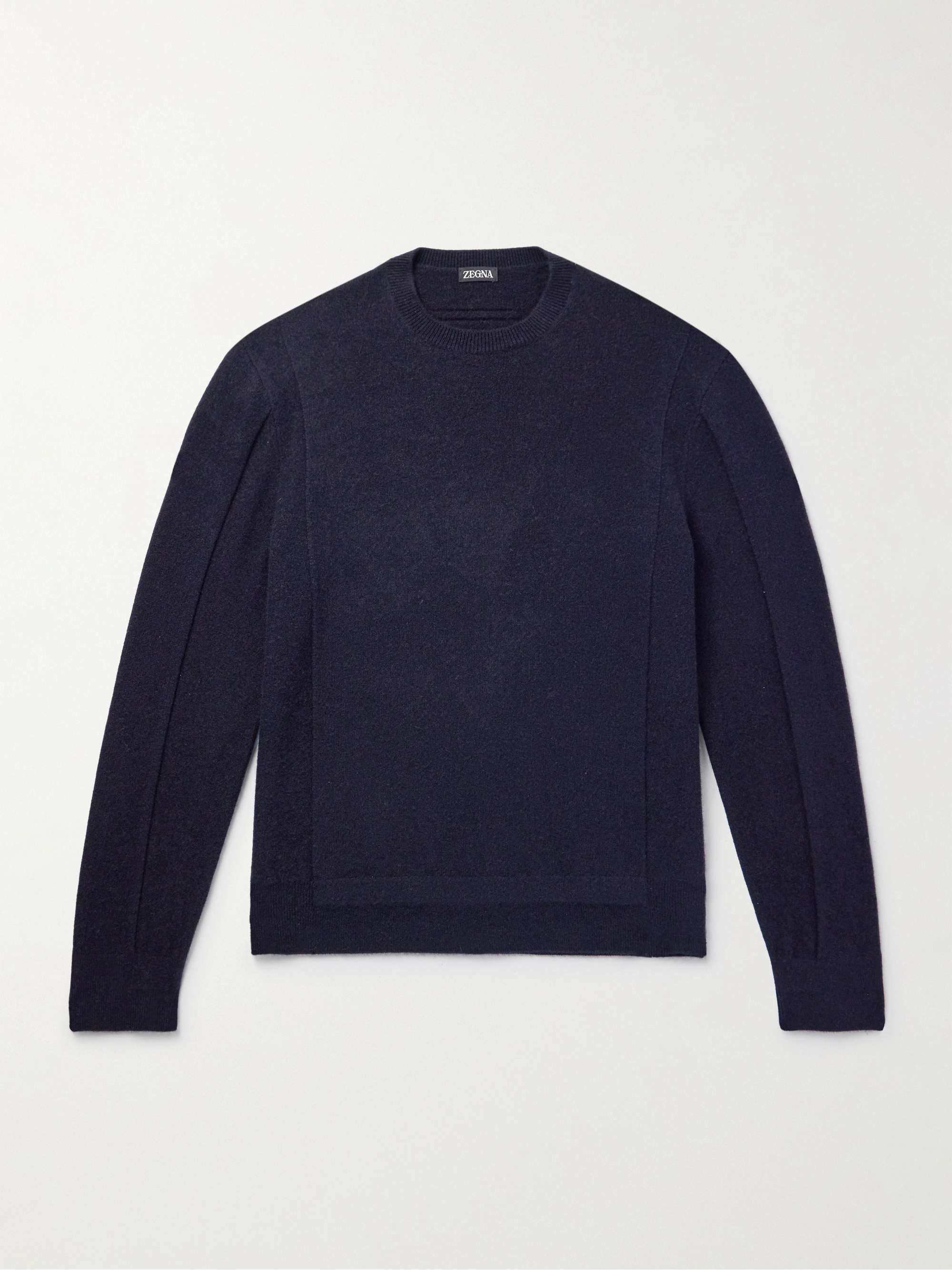 Logo-Detailed Brushed Wool and Cashmere-Blend Sweater view