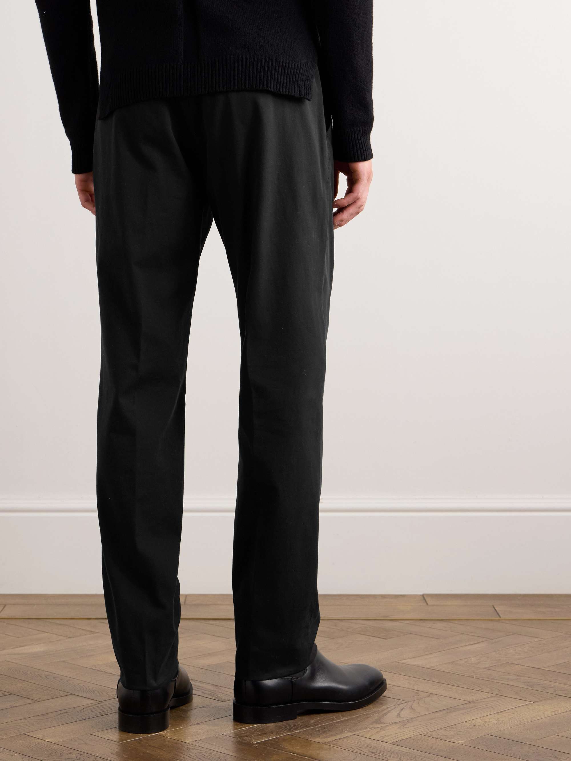 Straight-Leg Garmet-Dyed Stretch-Cotton Twill Chinos view