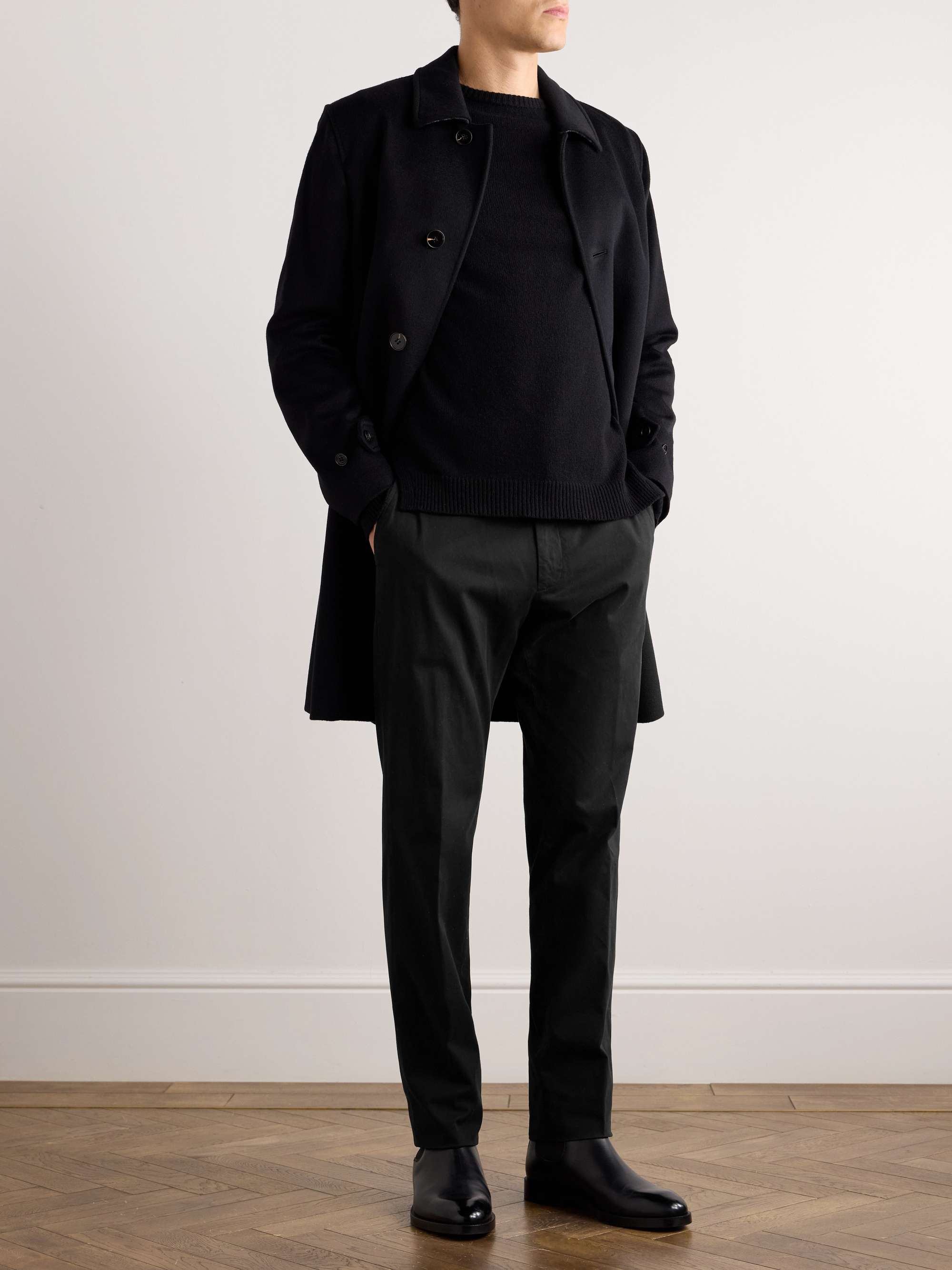 Straight-Leg Garmet-Dyed Stretch-Cotton Twill Chinos view