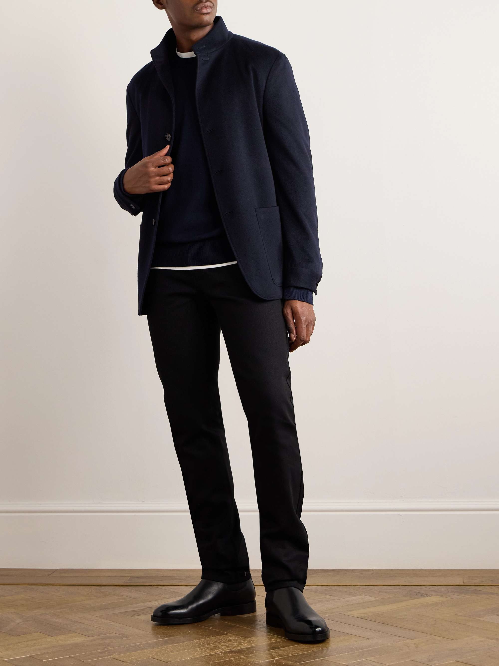 Logo-Appliquéd Brushed Oasi Cashmere Chore Jacket view