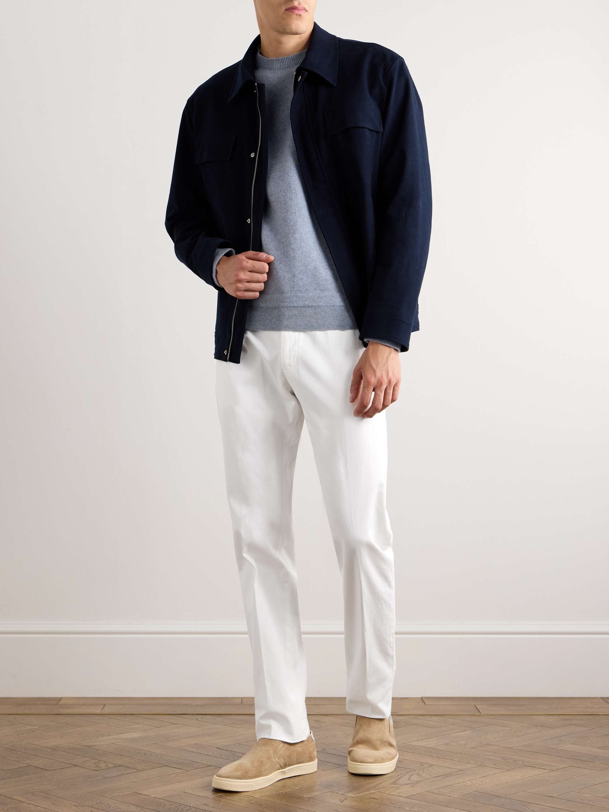 Straight-Leg Garment-Dyed Stretch-Cotton Twill Chinos view