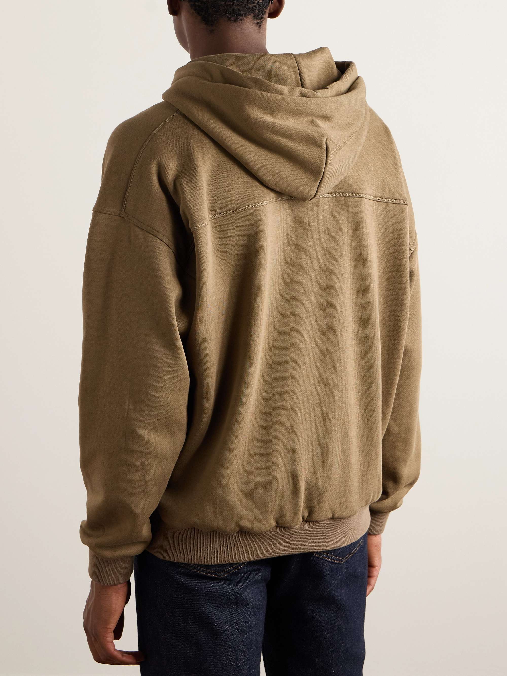 Logo-Embroidered Cotton-Blend Jersey Hoodie view
