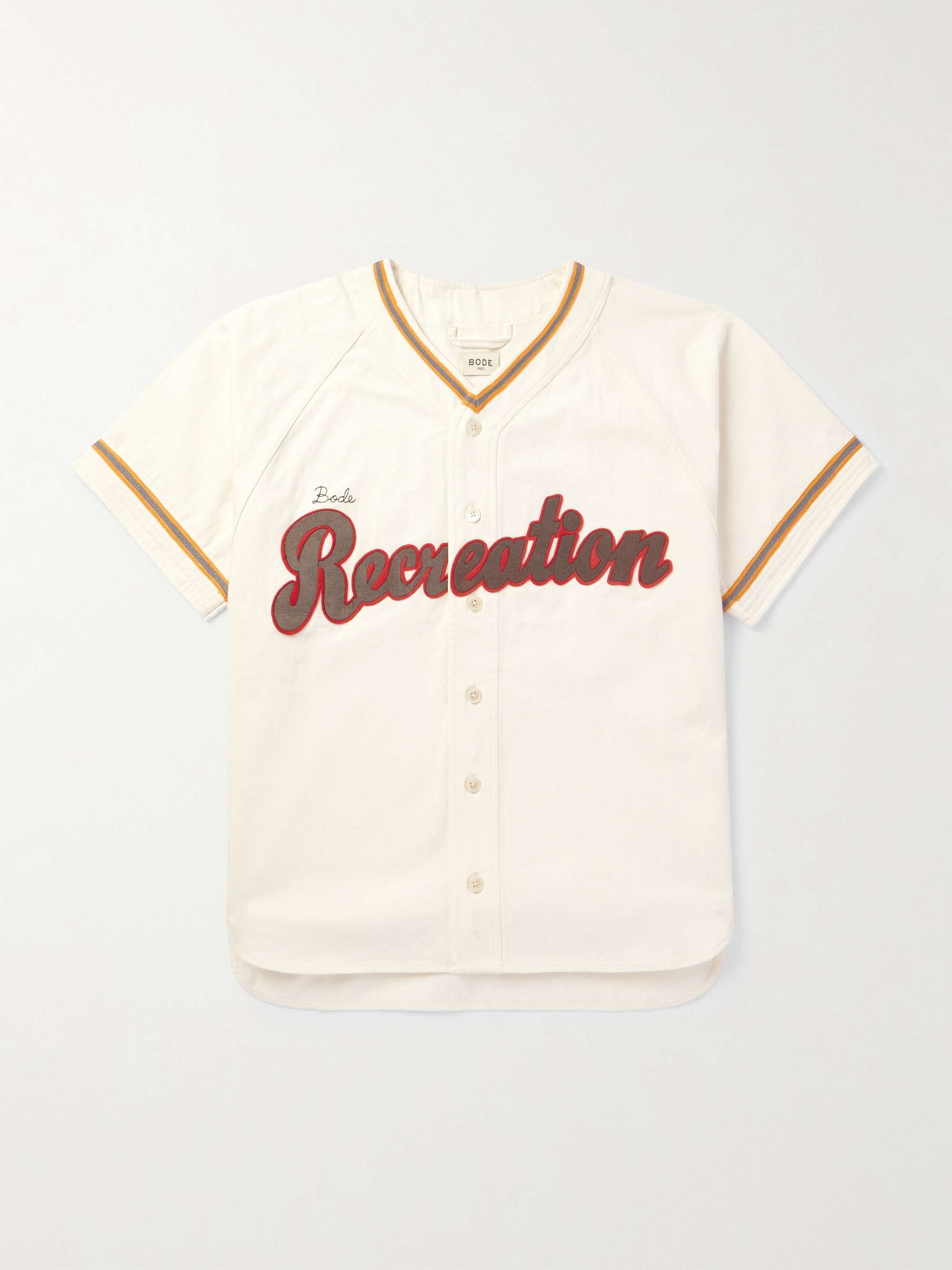 Logo-Embroidered Appliquéd Cotton-Drill Baseball Shirt view