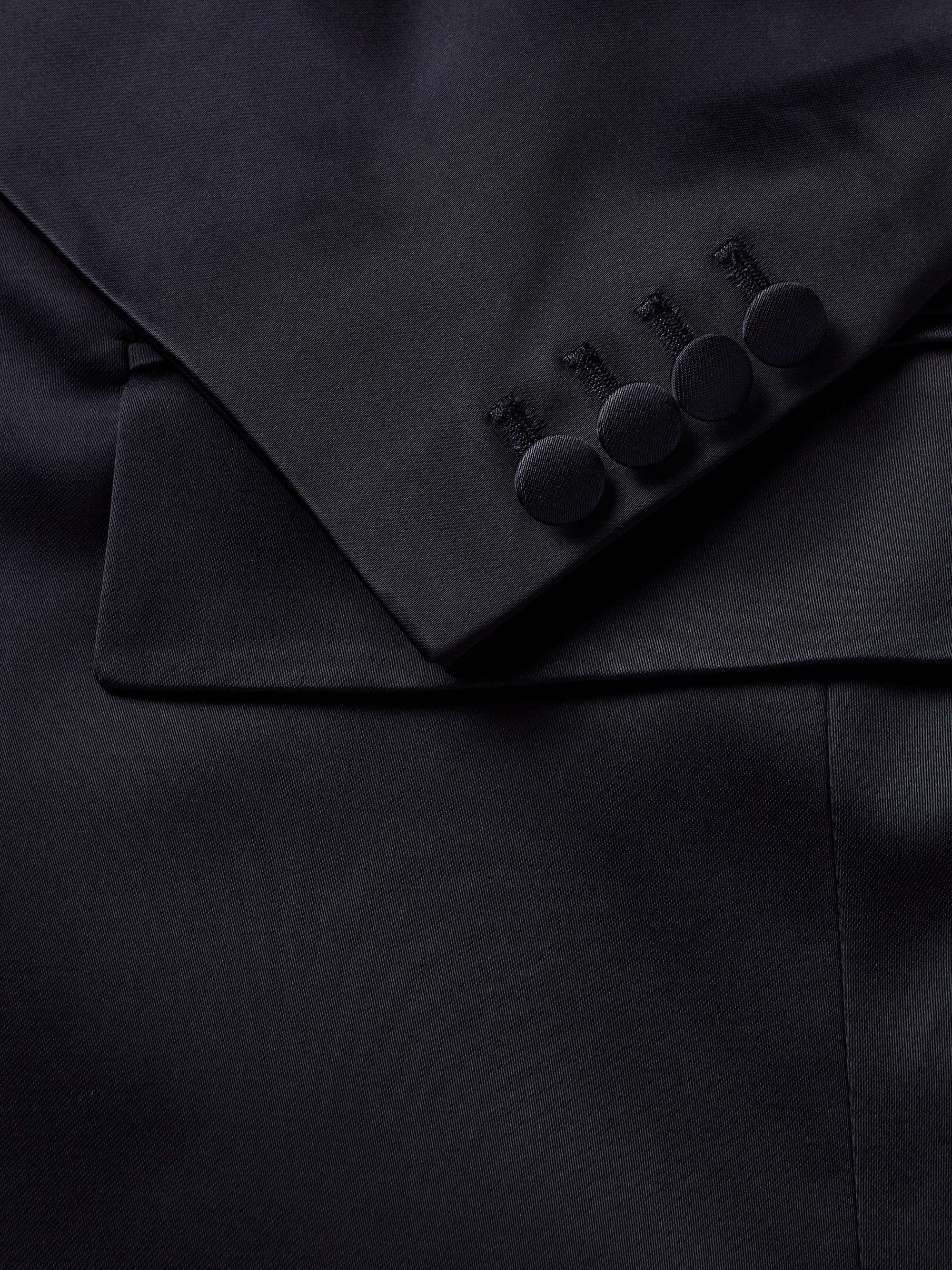 Embroidered Logo-Appliquéd Satin Blazer view