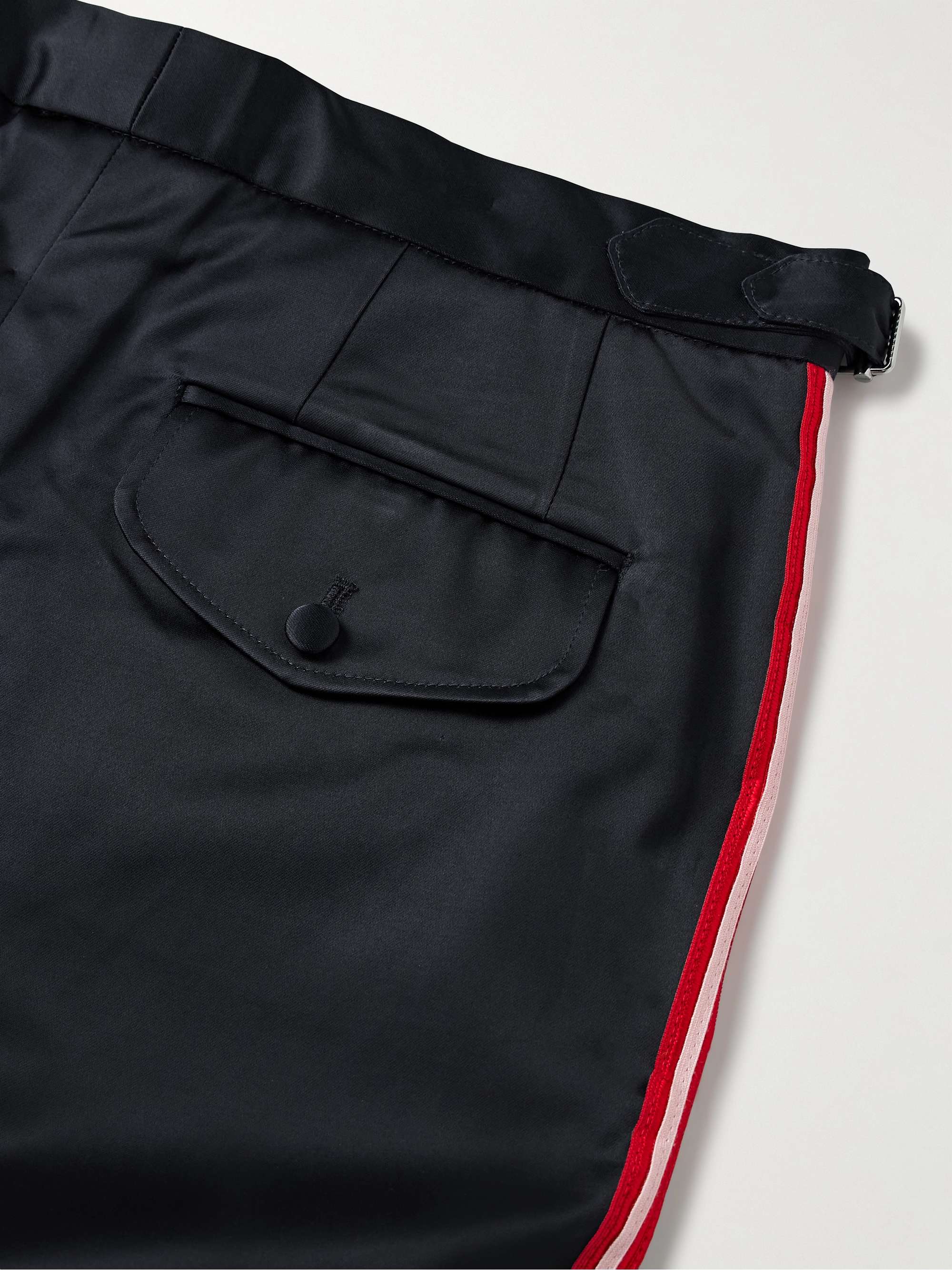 Major League Straight-Leg Striped Satin Trousers view